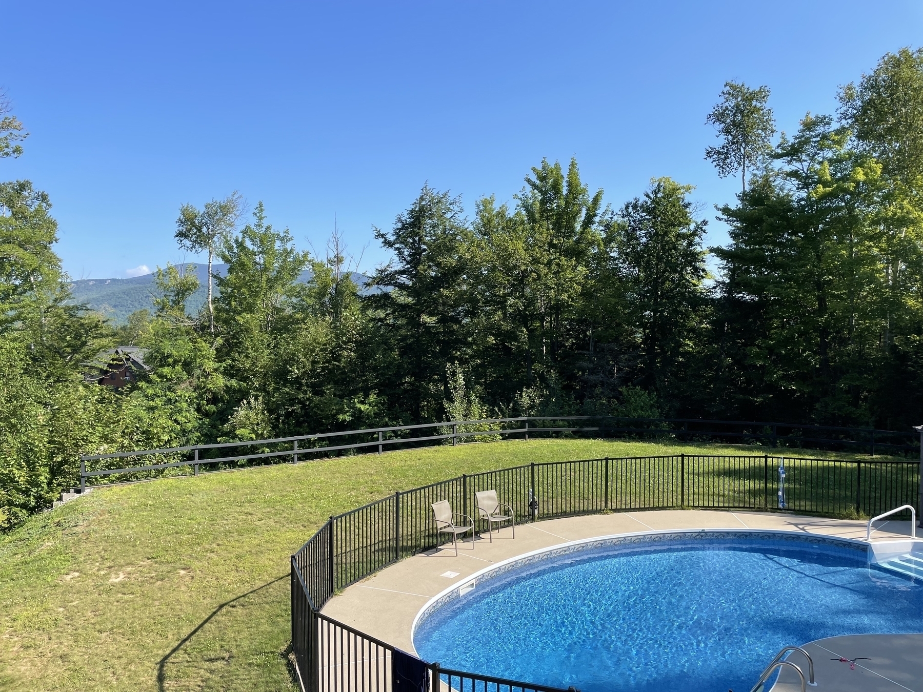 Pool and Mountain View with blue sky