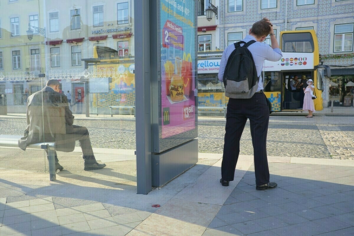 People at bus stop