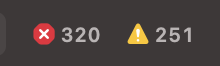 Xcode errors, 320 failures, 251 warnings