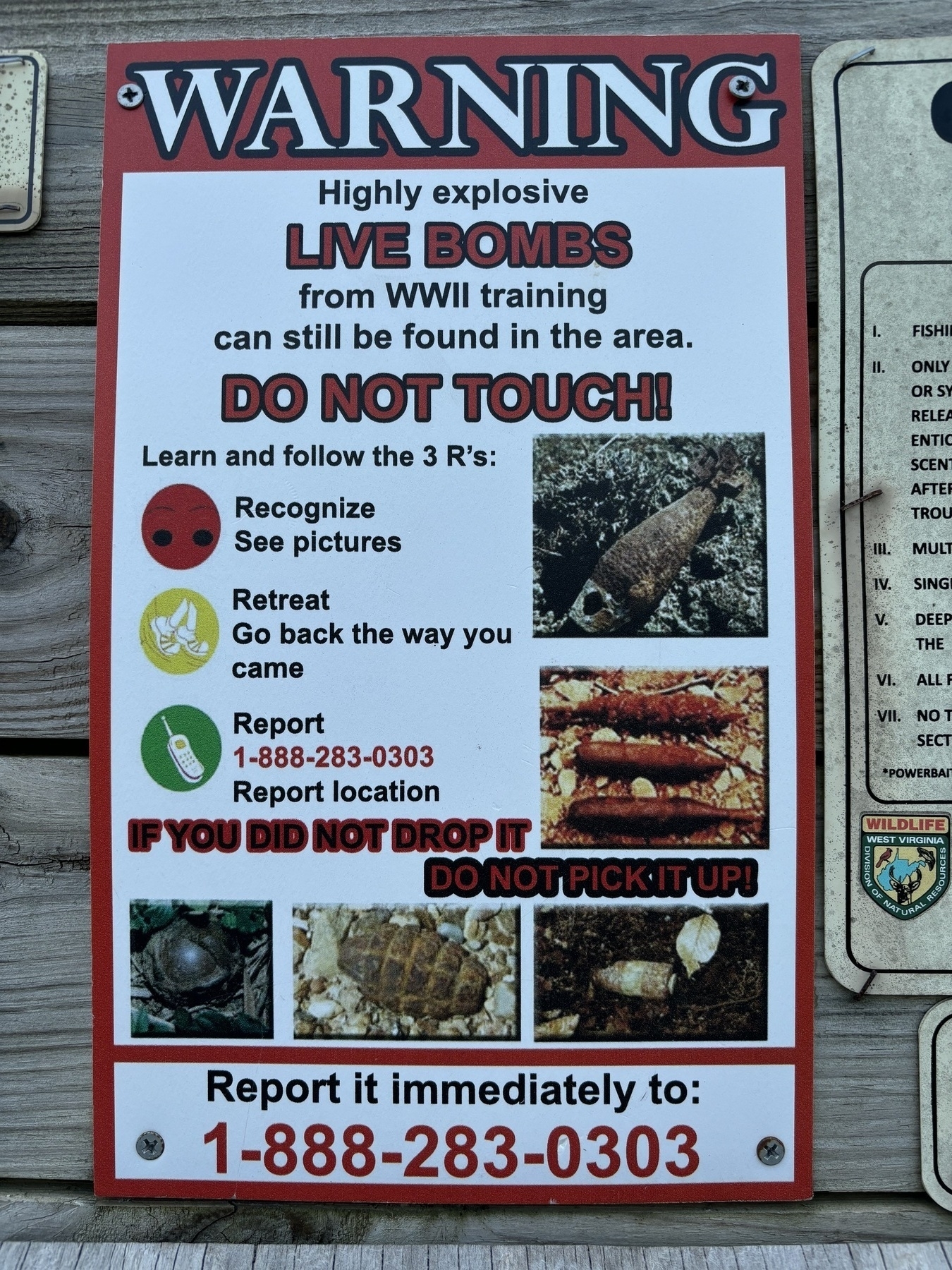 warning of unexploded ordnance in area”></p>

<p><em>Warning sign, Dolly Sods wilderness area</em></p>

        </div>
      </li>
    
      <li class=