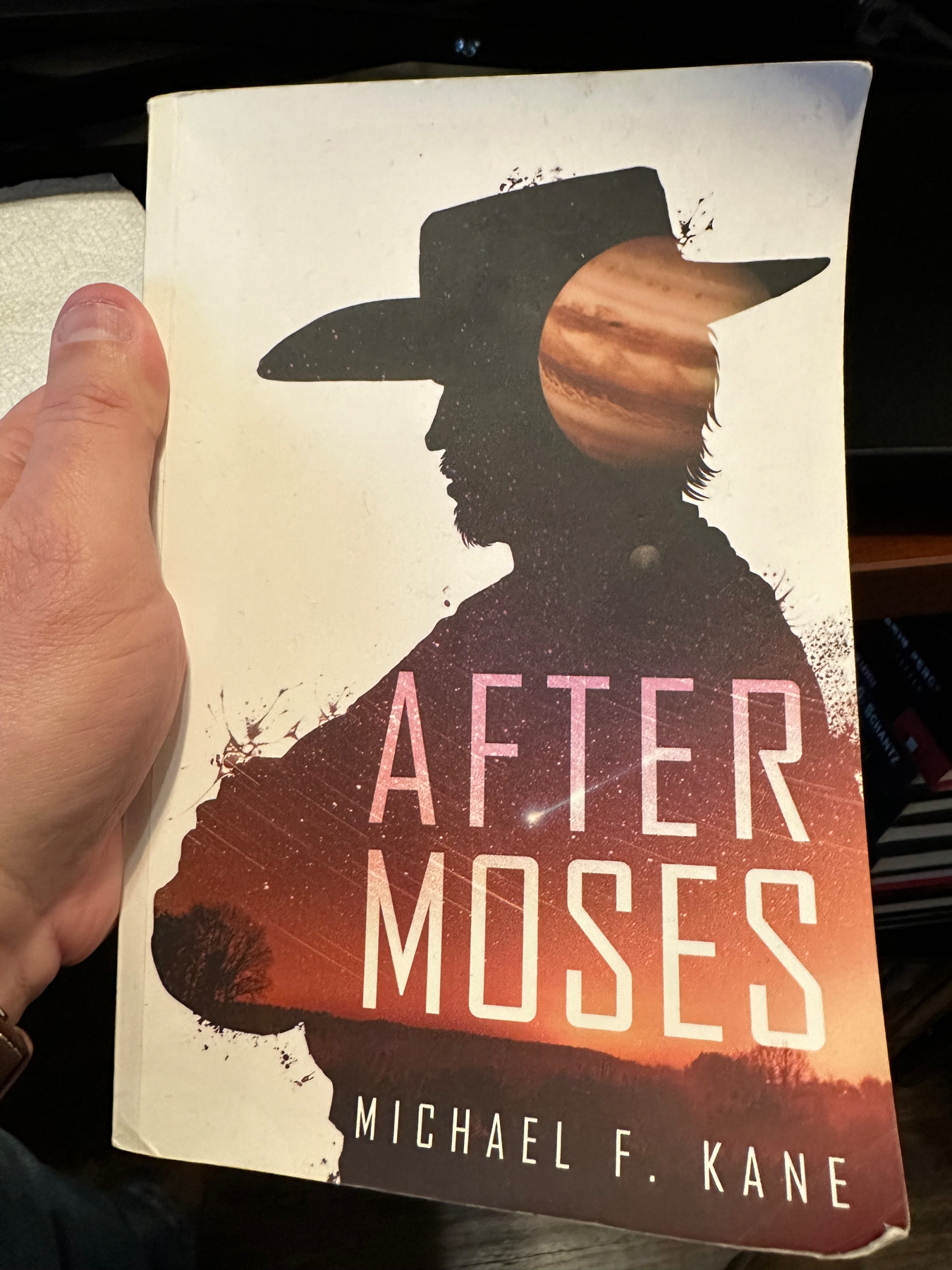 My paperback copy of Michael Kane's book After Moses