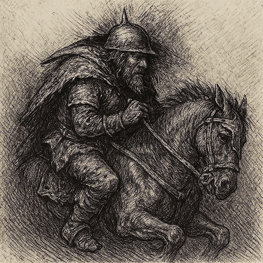 Armored Warrior and Battle-Worn Steed.