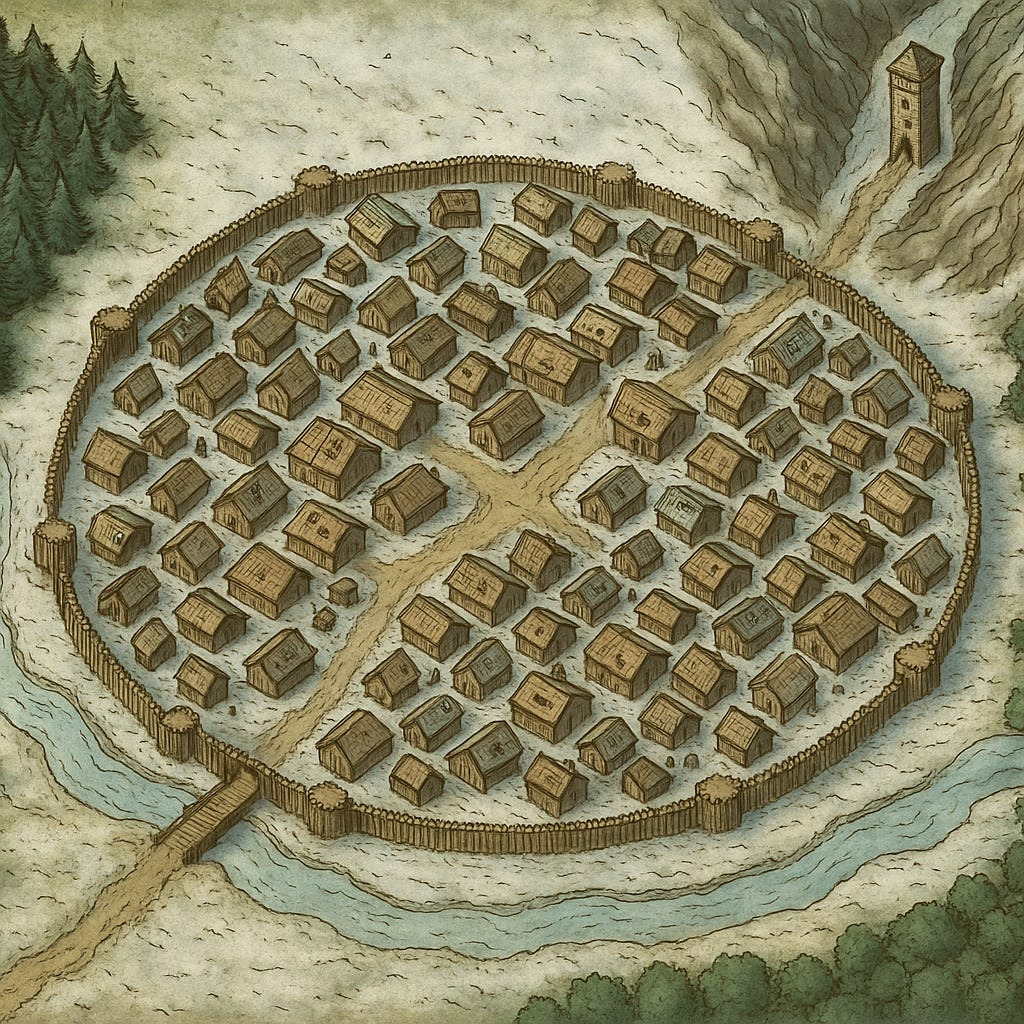 Map of a Snowy Village Fortress