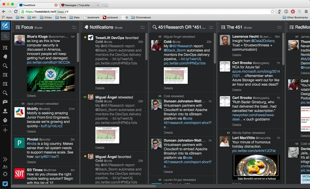 Switching around columns in TweetDeck