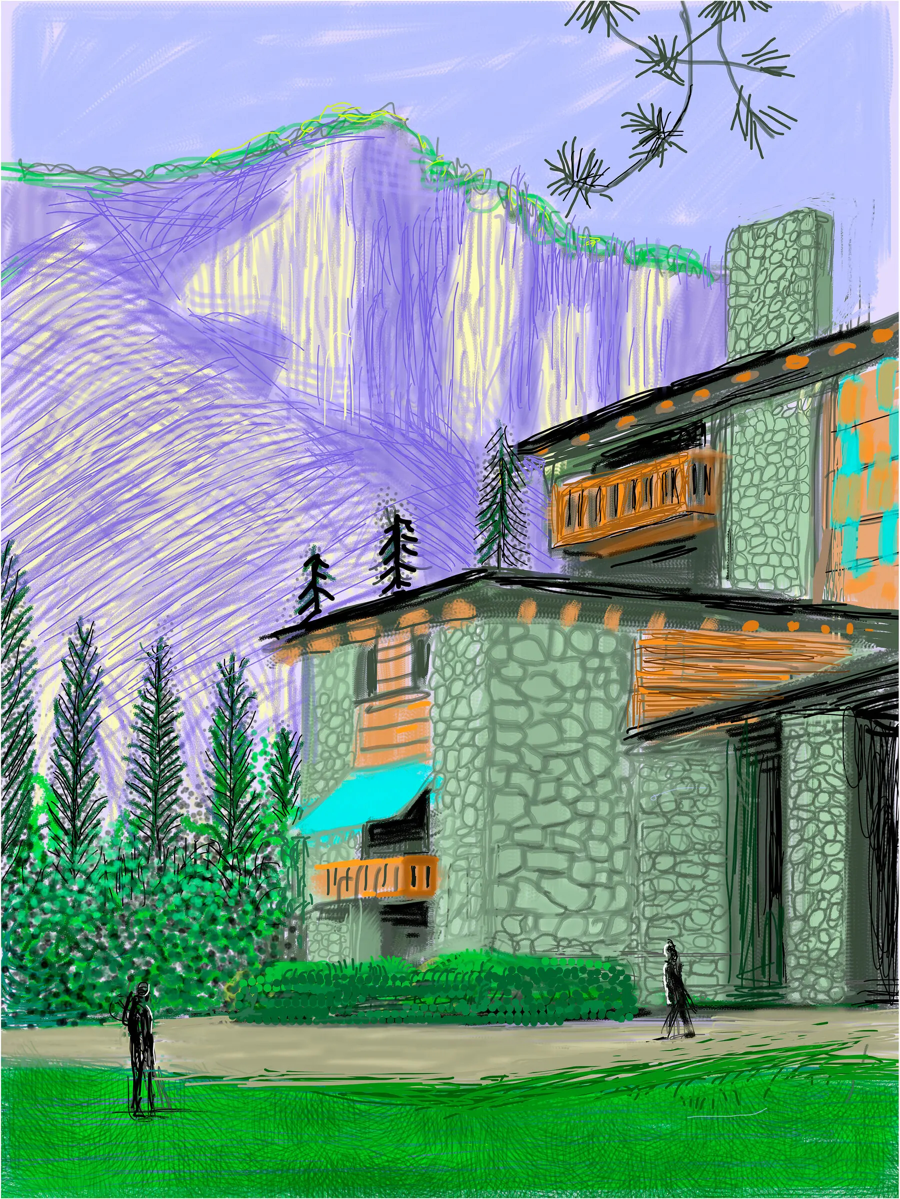 “Untitled No. 23” from “The Yosemite Suite,” 2010, iPad drawing printed on paper by David Hockney.