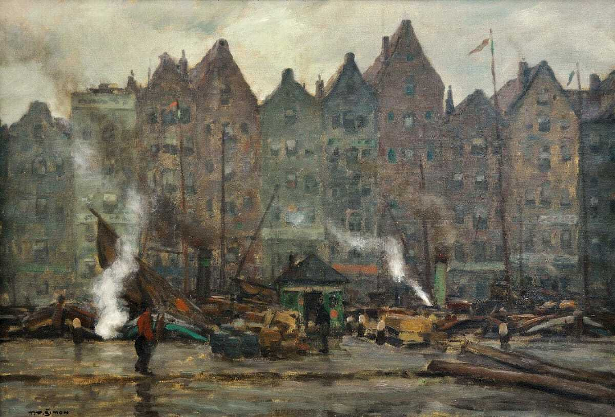 Tavik Frantisek Simon - Amsterdam, Damrak, 1910