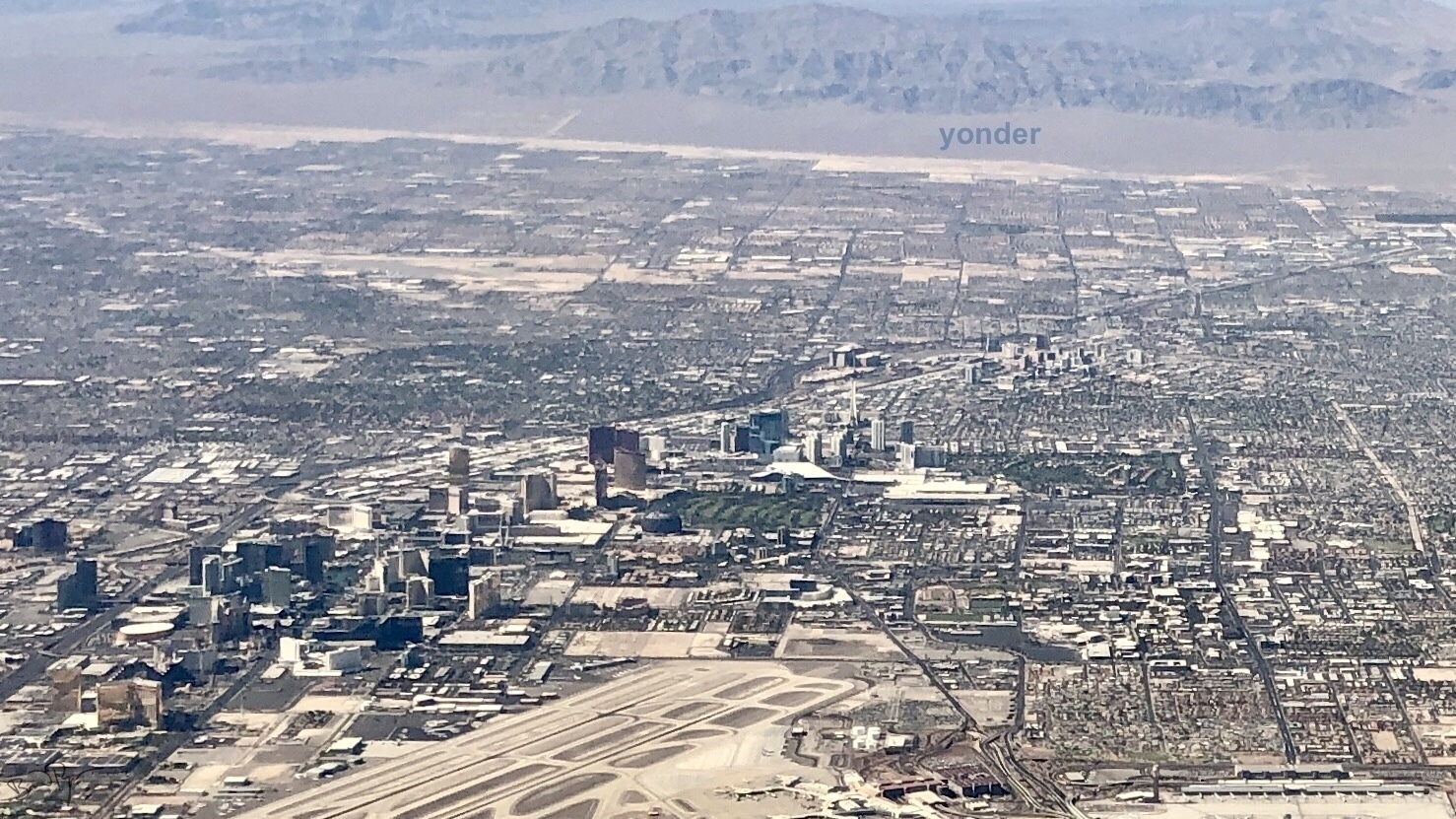 Aerial view of Las Vegas valley, looking north from airport