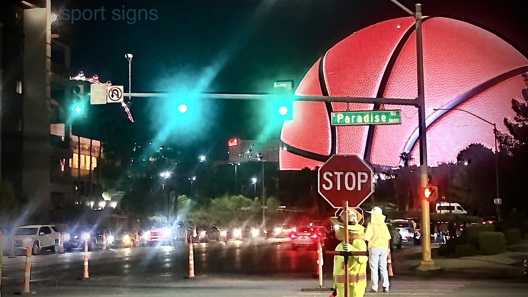 MSG Sphere, Paradise, stop sign