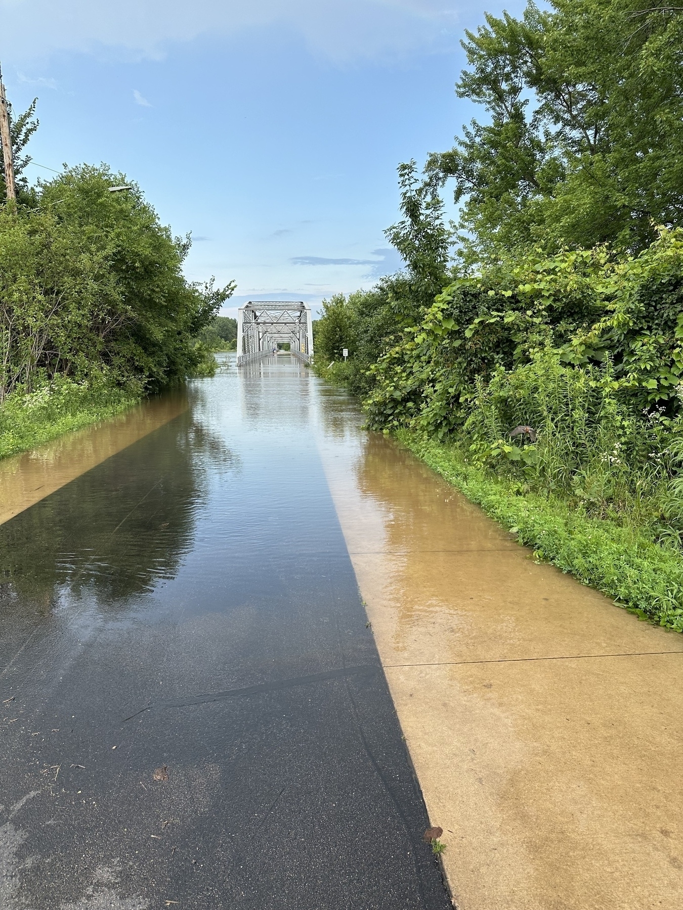Water over the Old Cedar Avenue bridge 