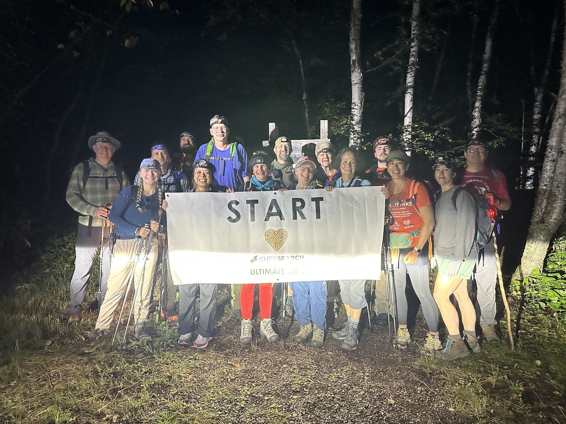 A mighty group of Ultimate Hikers starting at 5 AM on the Superior Hiking Trail