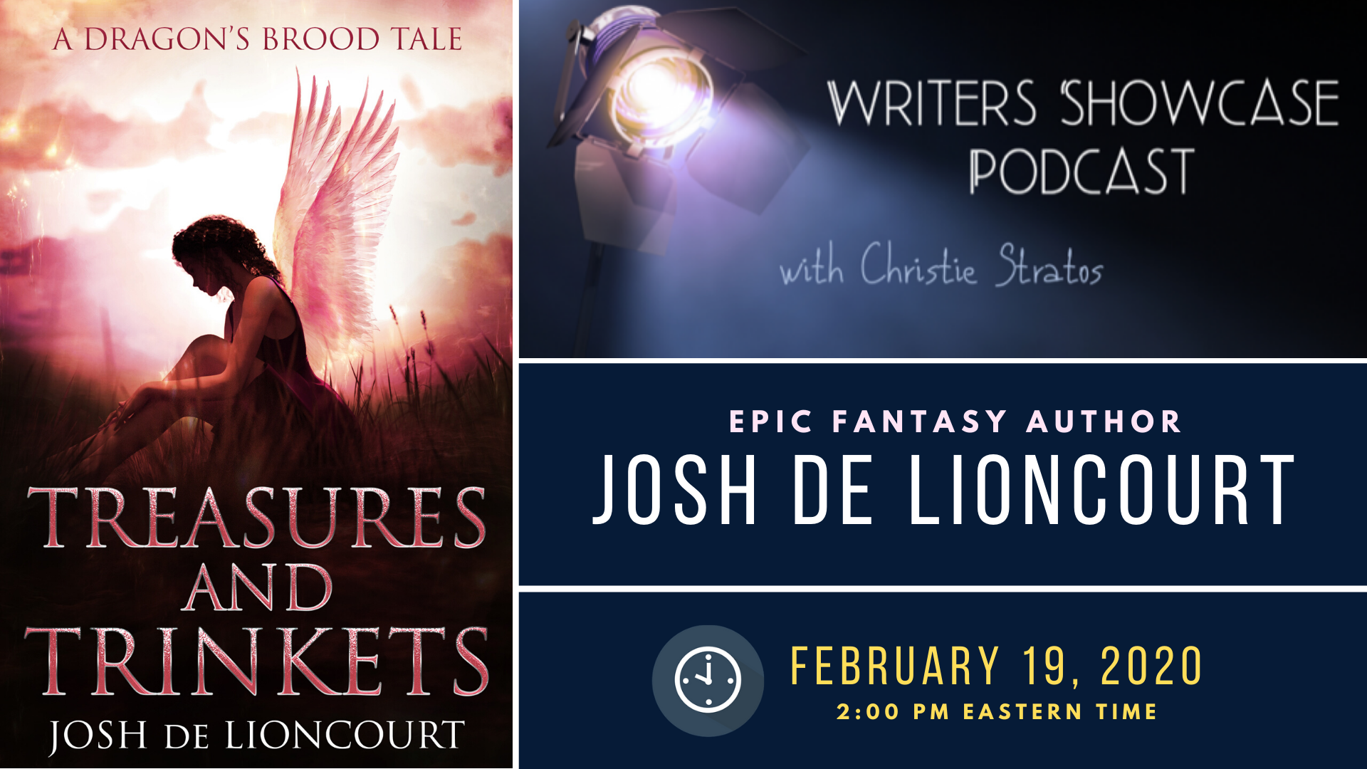 Josh de Lioncourt on the Writers' Showcase, 19/Feb/2020, 2:00pm EST.