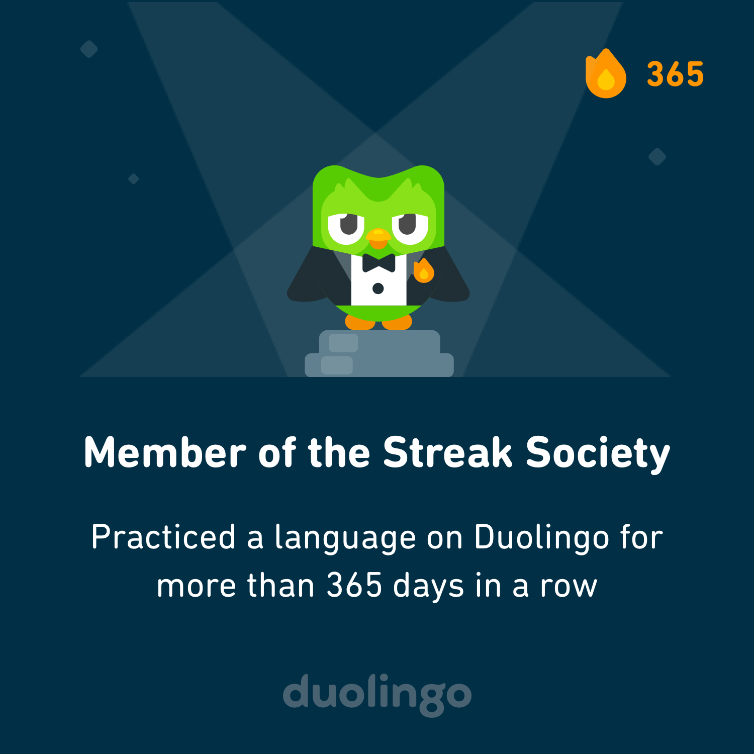 image showing me being part of a quote streak society in Duolingo. 