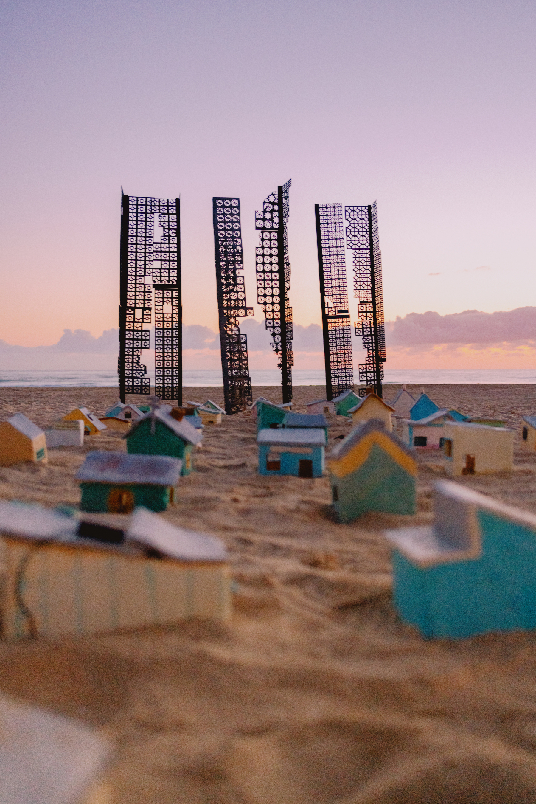 Photos by Josh Withers at the Swell Sculpture Festival on the Gold Coast, photographed on Thursday September 12, 2024, at dawn