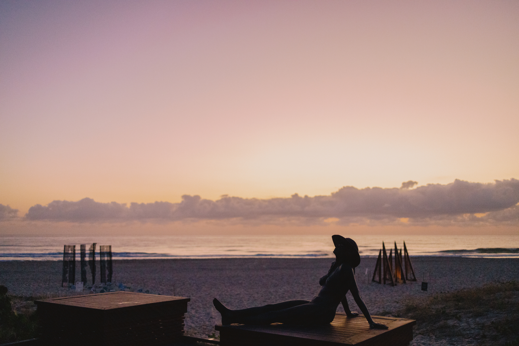 Photos by Josh Withers at the Swell Sculpture Festival on the Gold Coast, photographed on Thursday September 12, 2024, at dawn