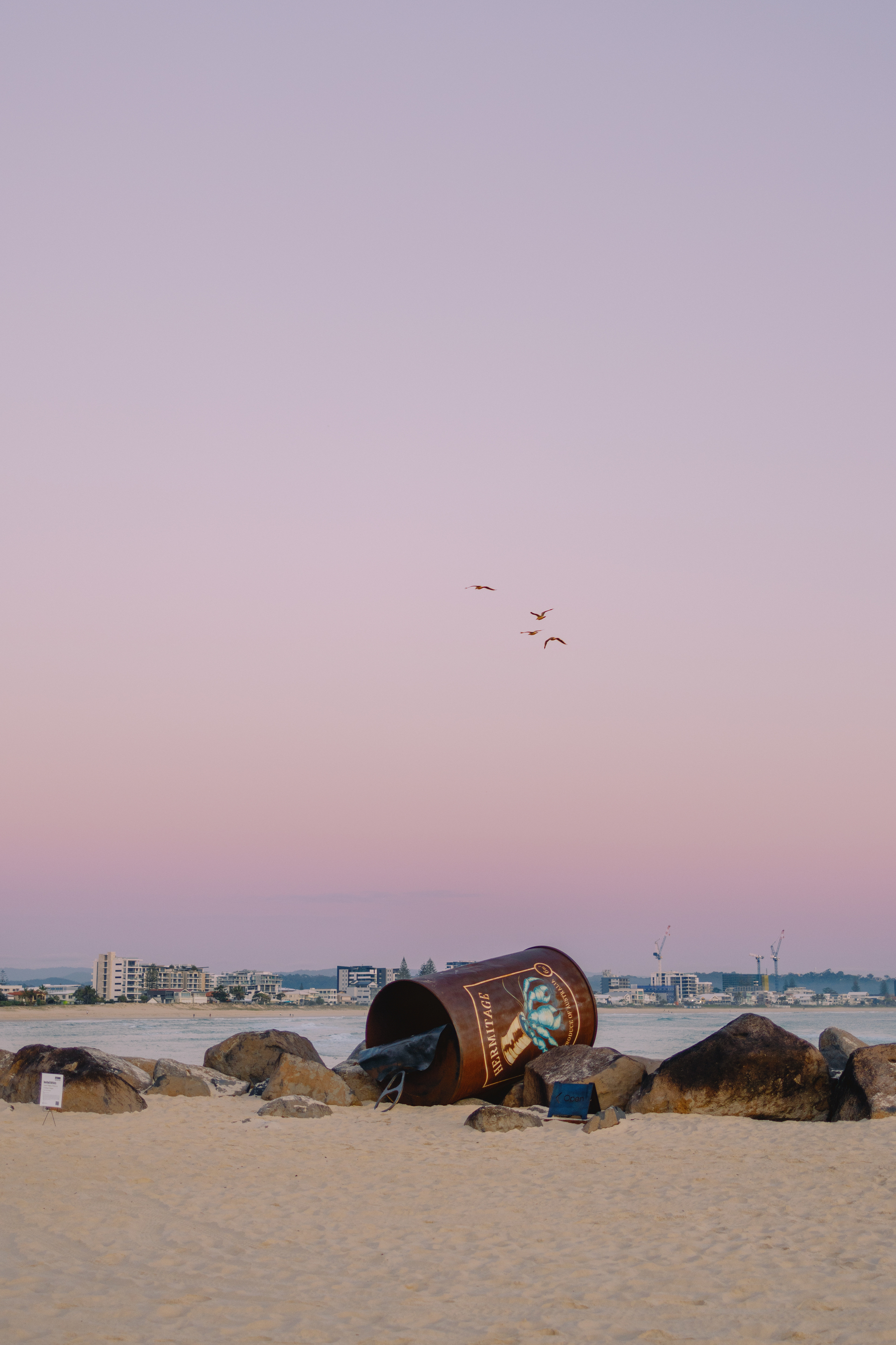 Photos by Josh Withers at the Swell Sculpture Festival on the Gold Coast, photographed on Thursday September 12, 2024, at dawn