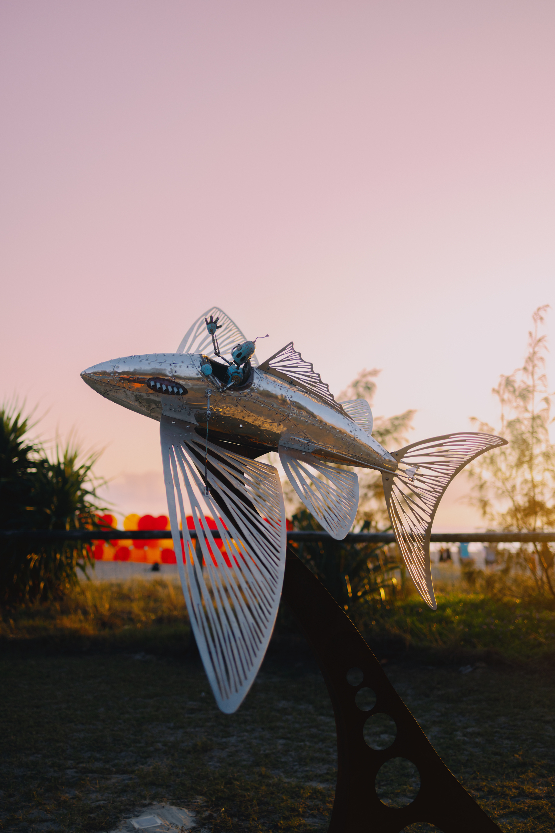 Photos by Josh Withers at the Swell Sculpture Festival on the Gold Coast, photographed on Thursday September 12, 2024, at dawn