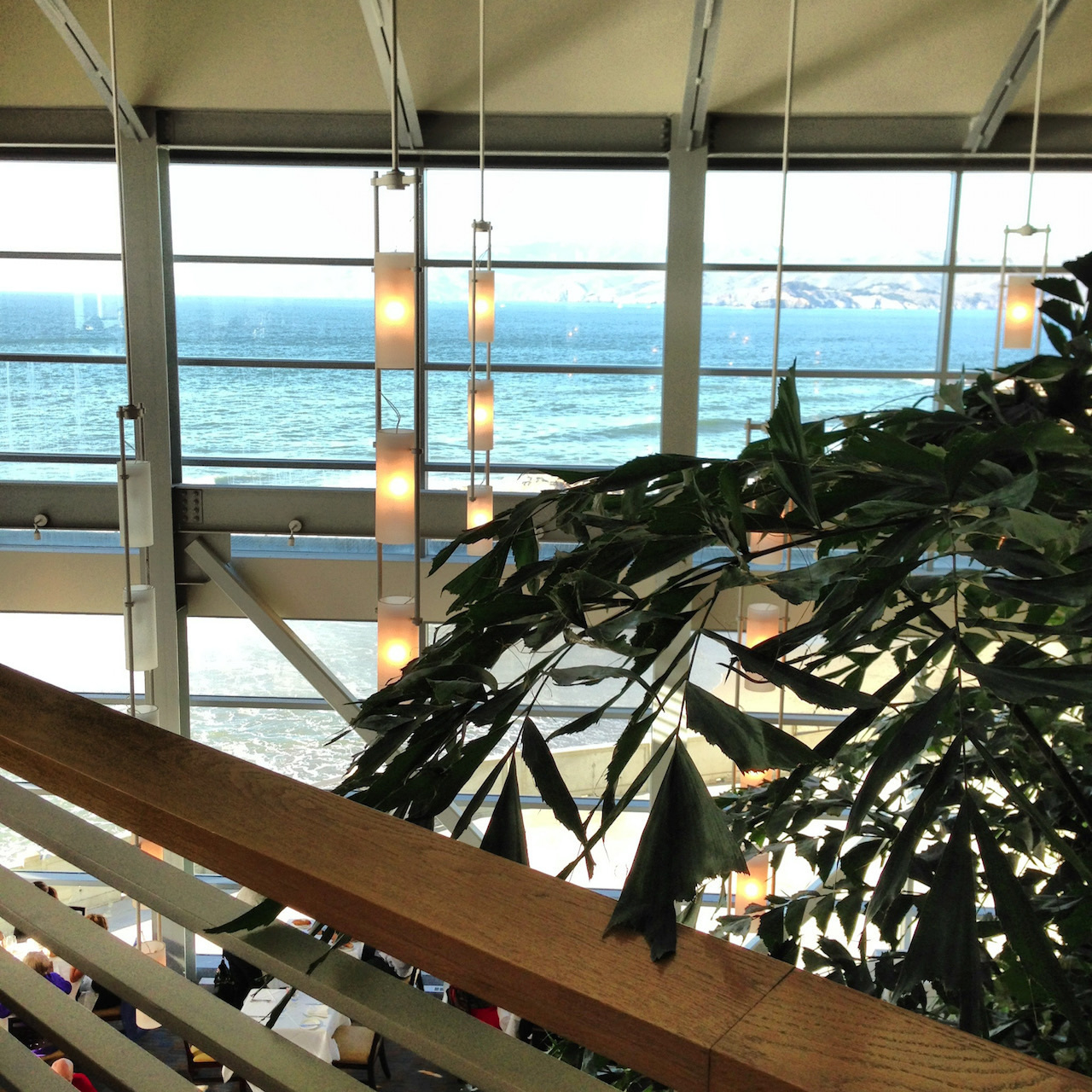 Cliff House's upper level, a bar on the balcony
