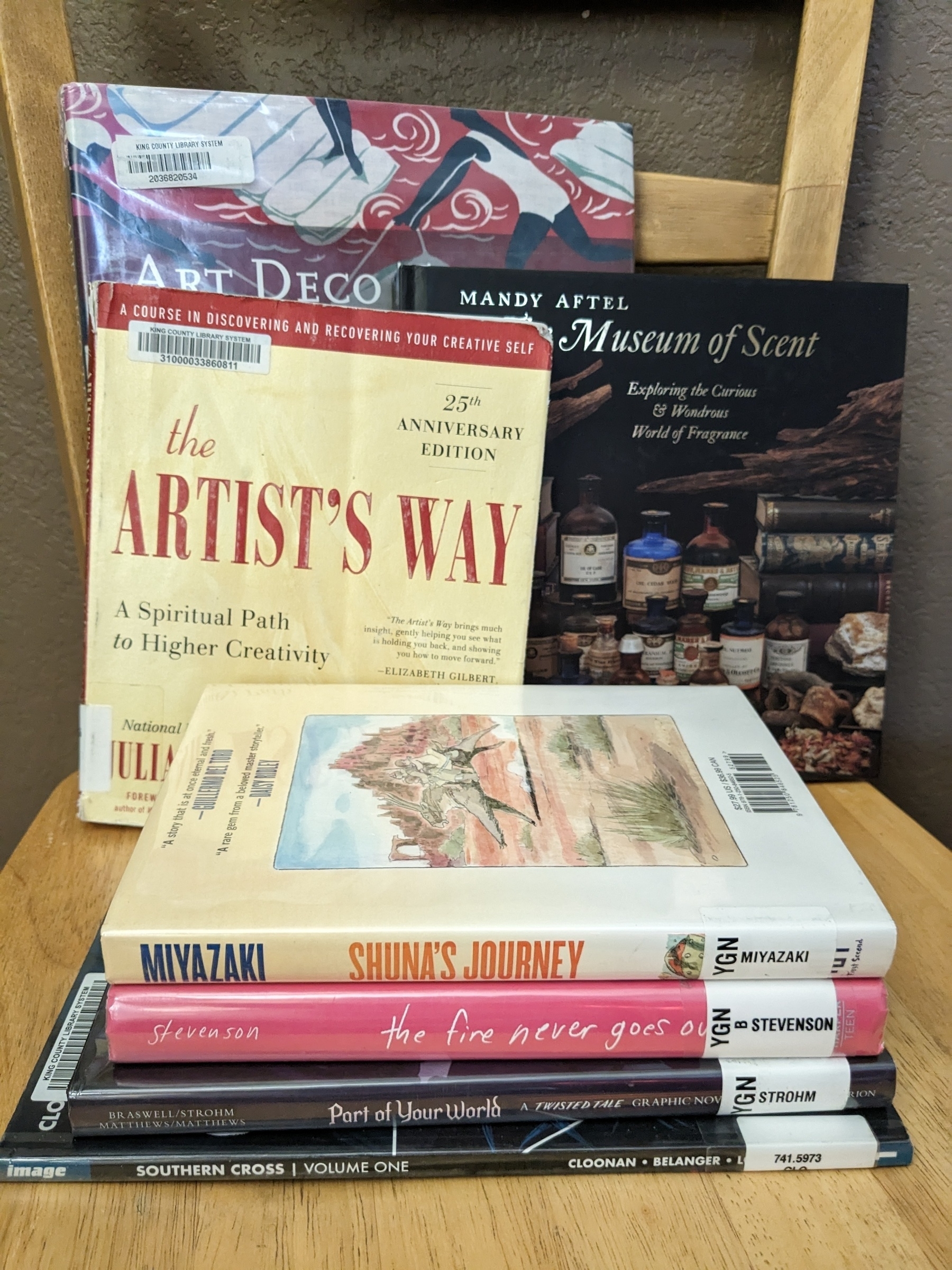 Four comics, two art books, and The Artist's Way