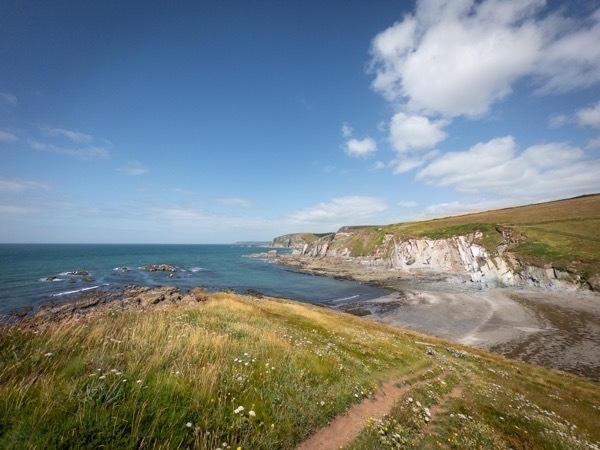 a photo of Ayrmer Cove taken from the South West Coast Path
