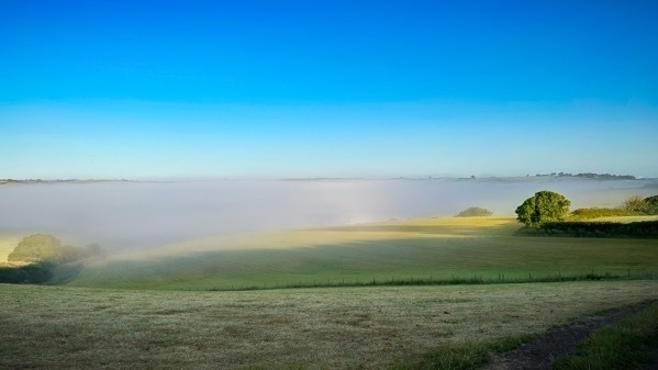 photo of mist in flelds taken from above