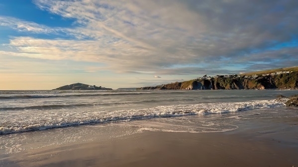 A photo of Burgh Island taken from Bantham Beach