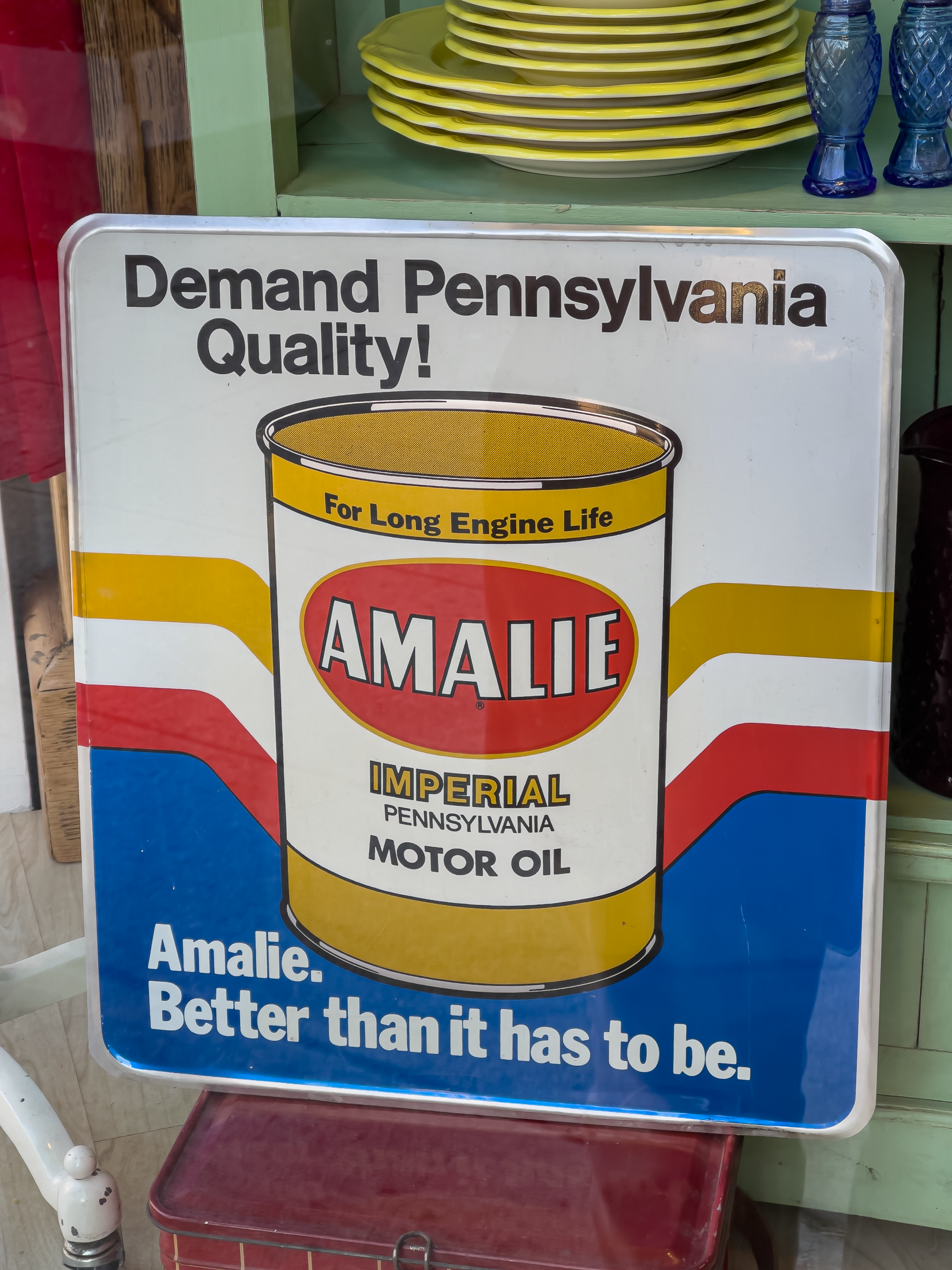 Vintage Amalie motor oil sign.