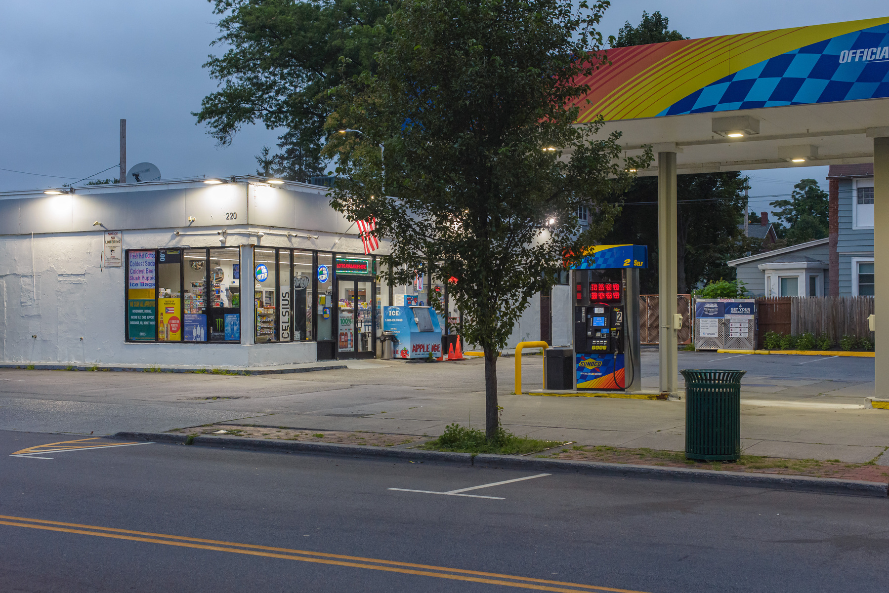 Streetscape. Gas station and convenience store.