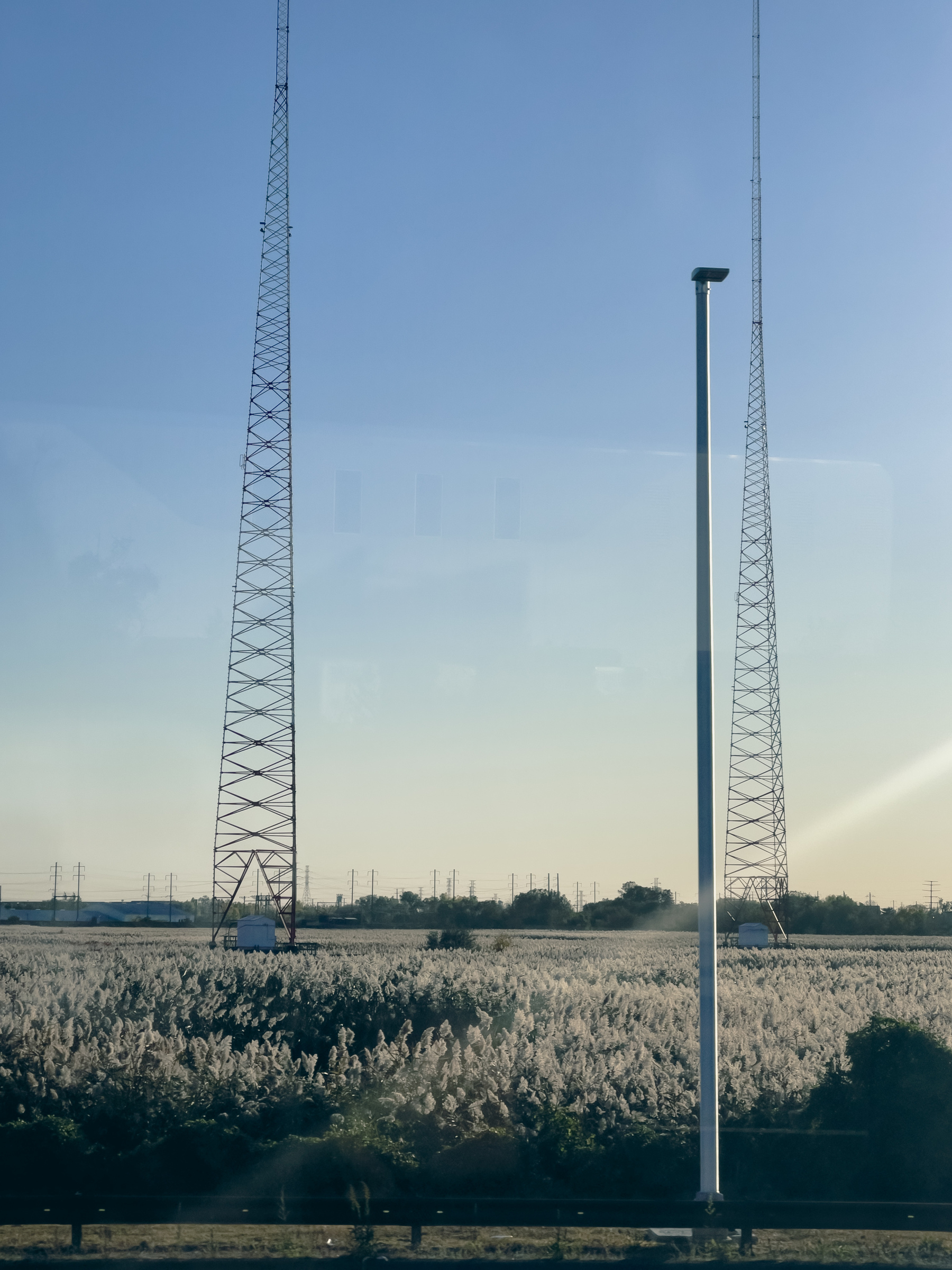 Transmission towers in meadowlands.