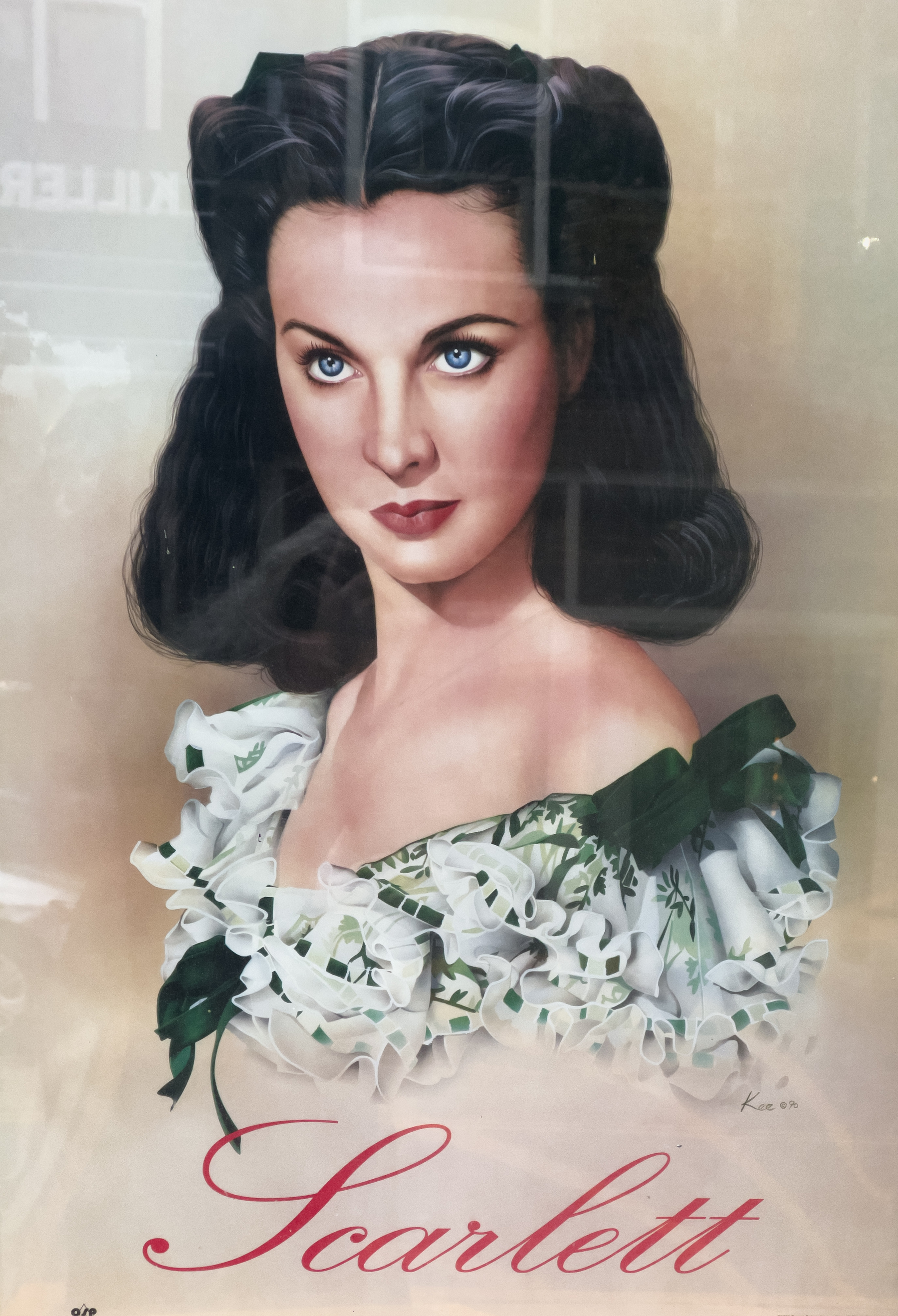 Scarlett O’Hara poster in shop window.