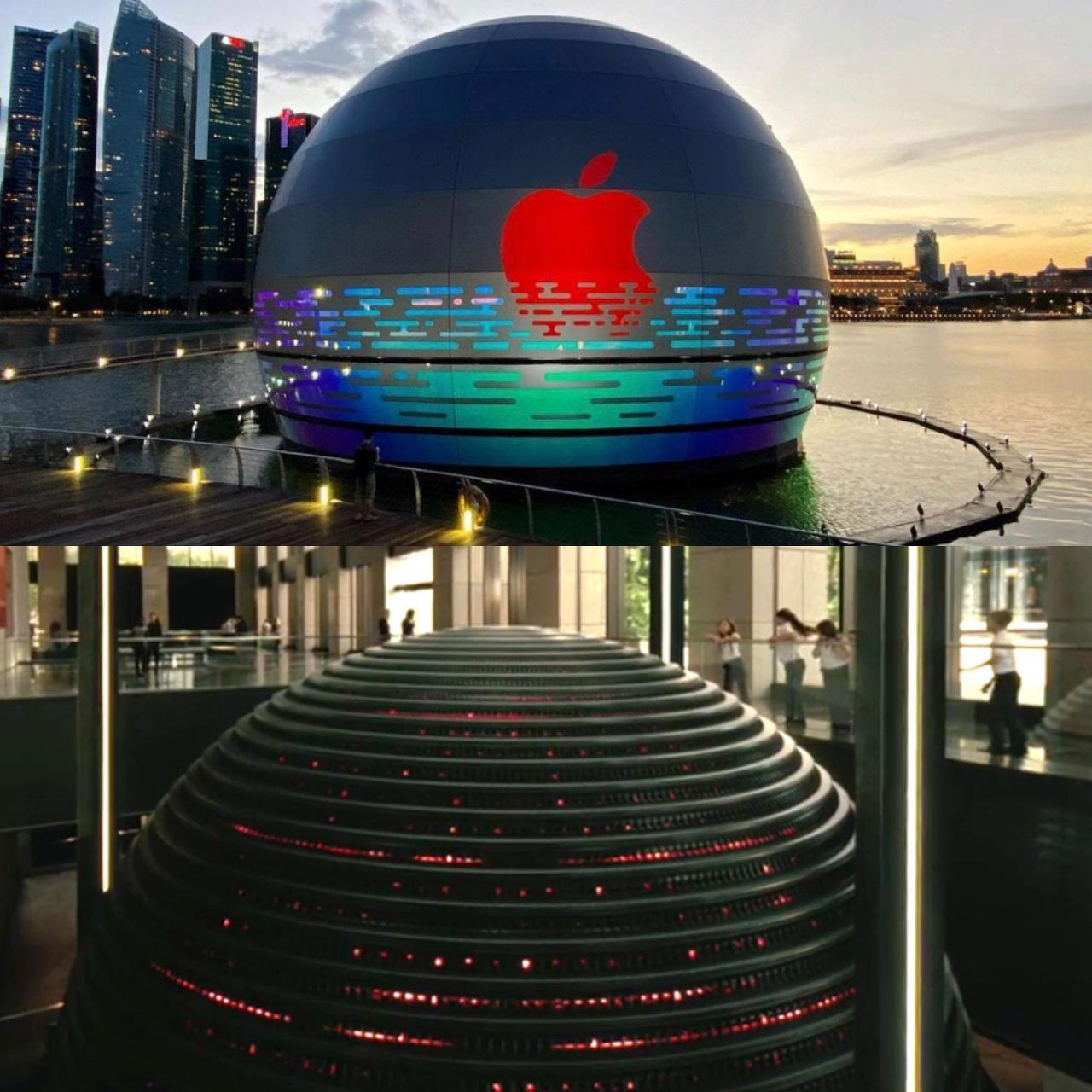 Top: New Apple Store in Singapore; Bottom: Westworld’s Deterministic AI Rehoboam