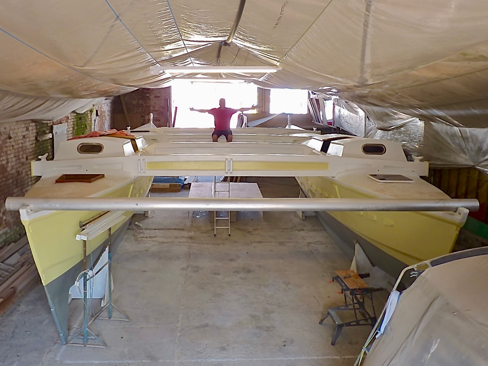 2013 - The hulls joined for the first time