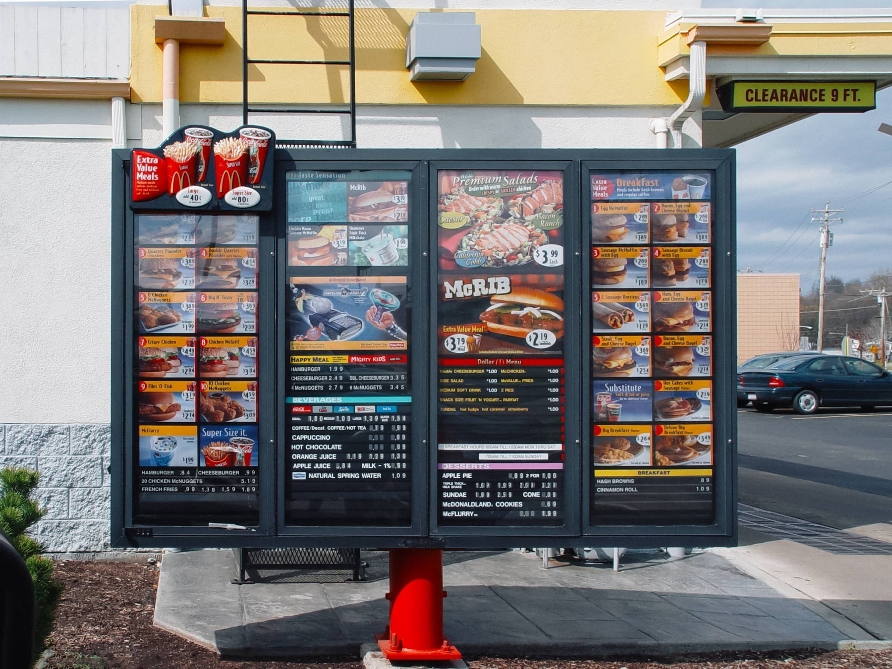 McDonald's drive through menu featuring McRib and Shamrock Shake - Sony Cyber-Shot