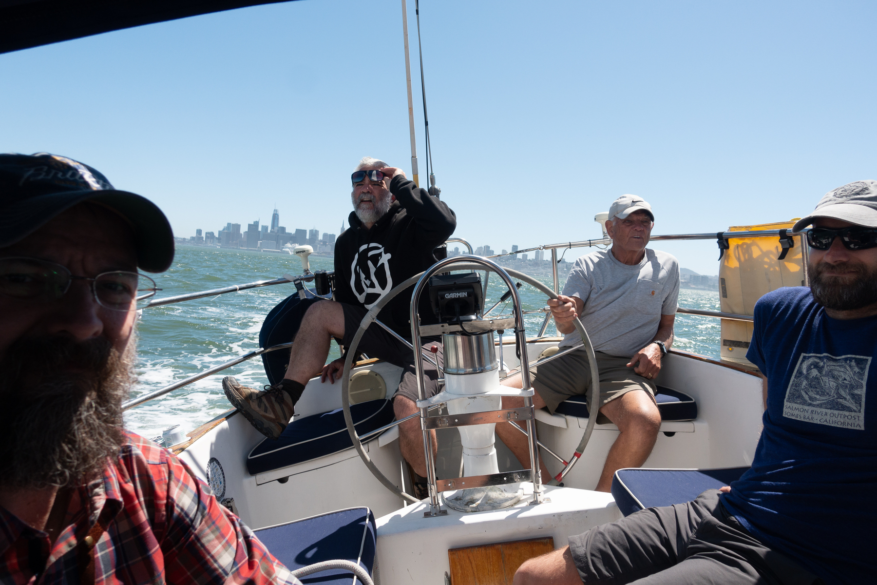 Persons on boat in San Francisco Bay - Sony RX100