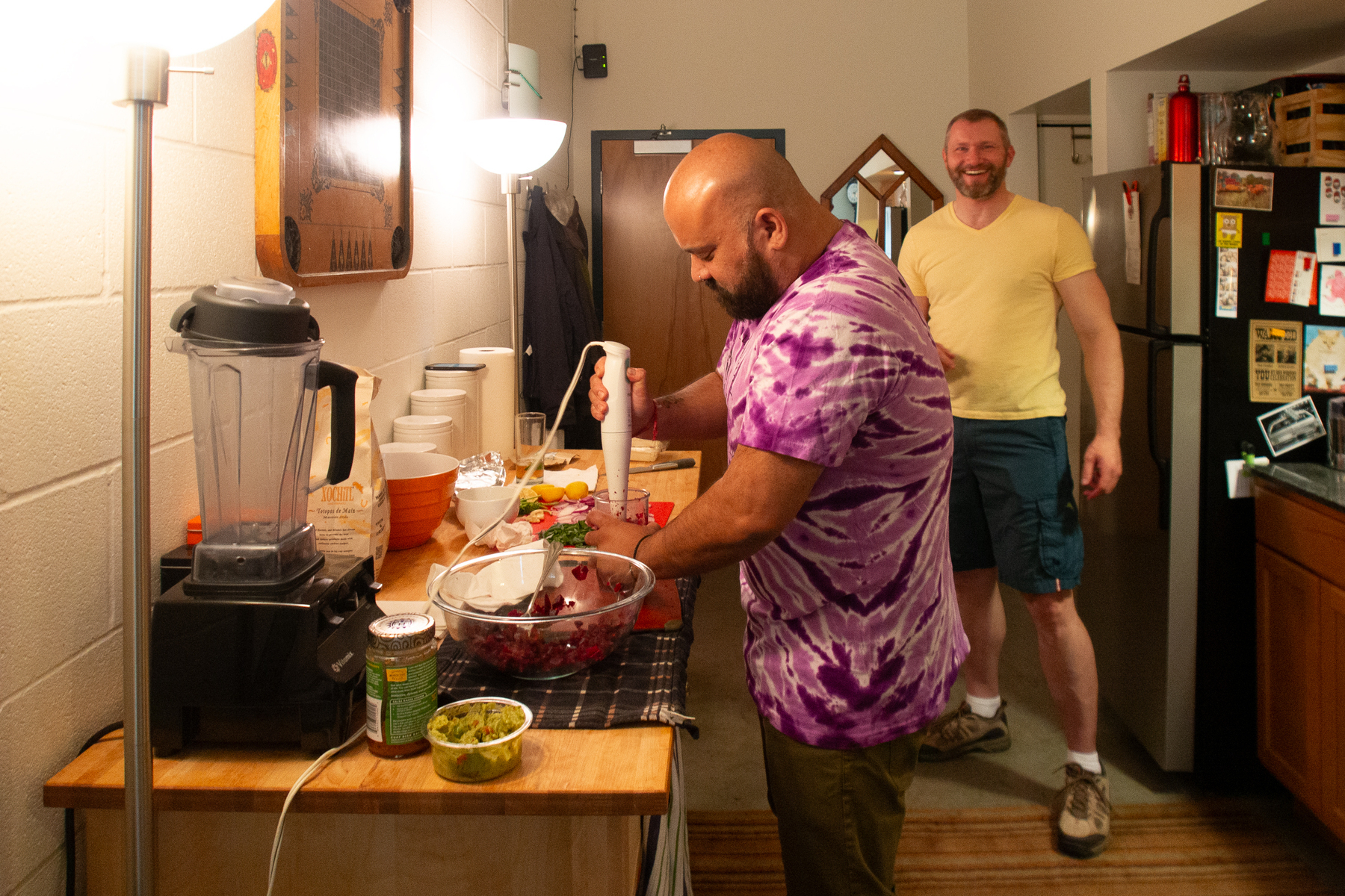 Joe and Dan are in the kitchen making dinner - Olympus E-M5