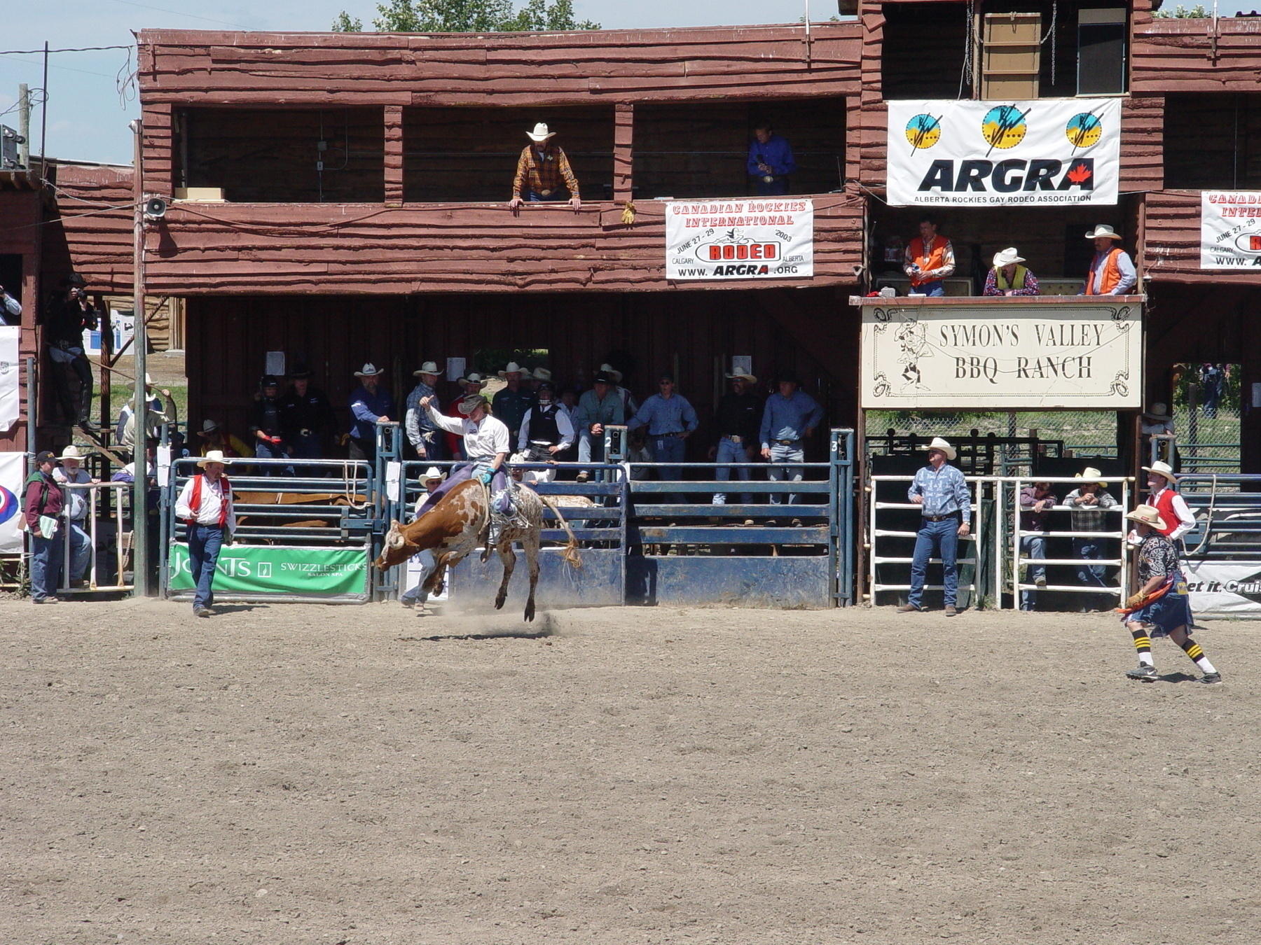 Bull riding at a gay rodeo in Calgary - Sony CyberShot