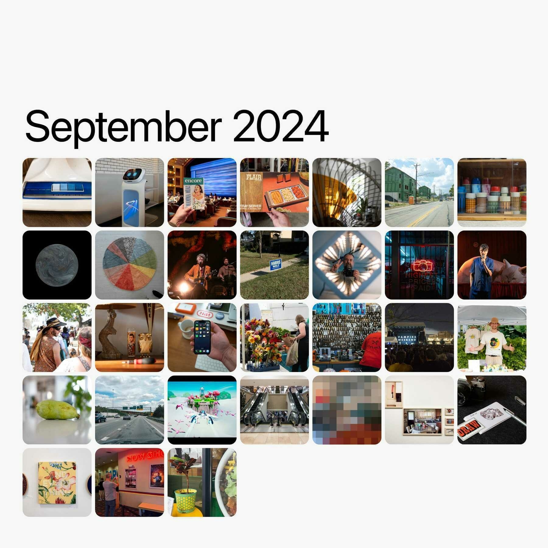 September 2024 month view of daily photos