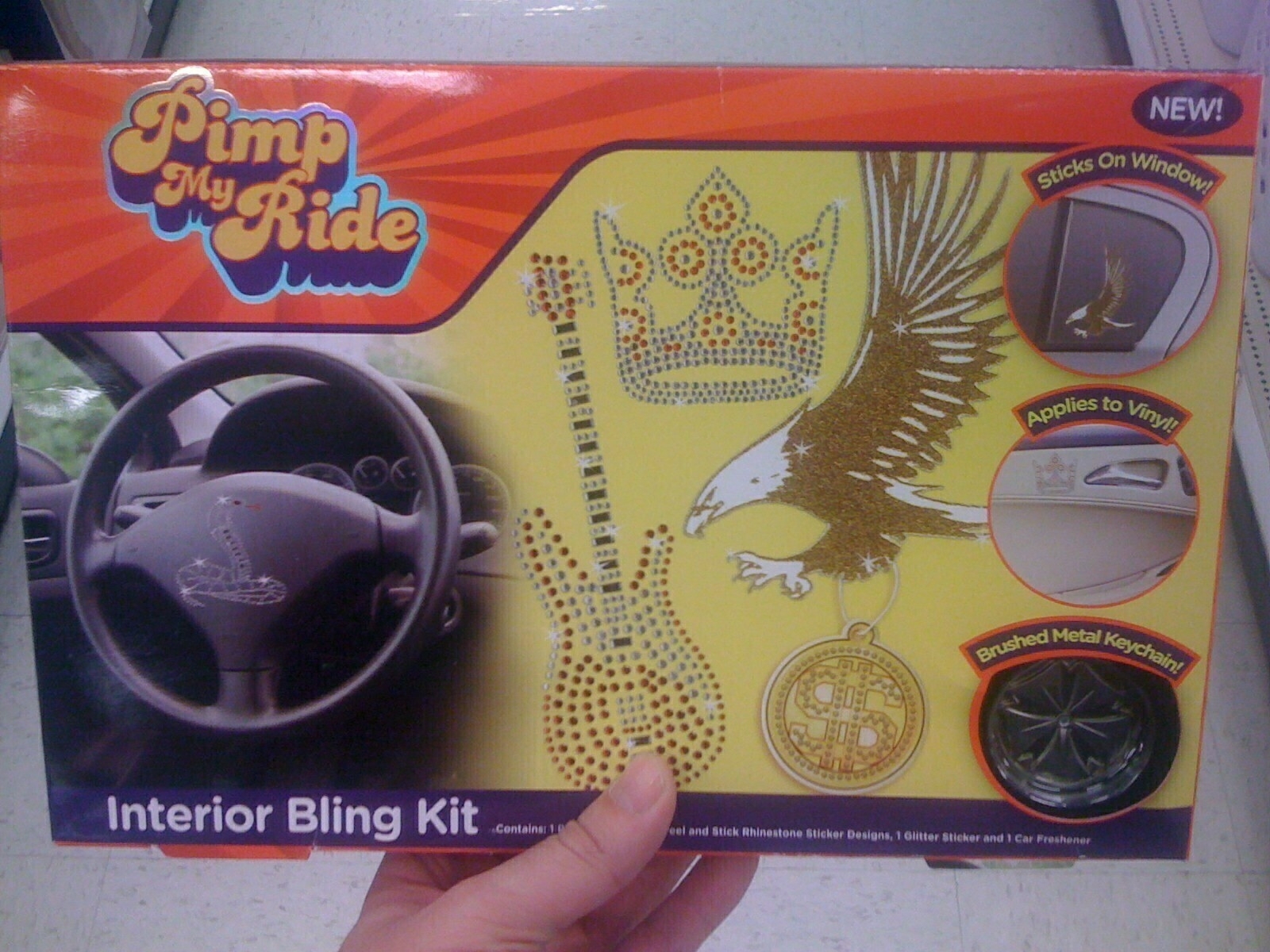 Pimp My Ride Interior Bling Kit featuring bedazzled cobra, eagle, guitar and crown - iPhone 1