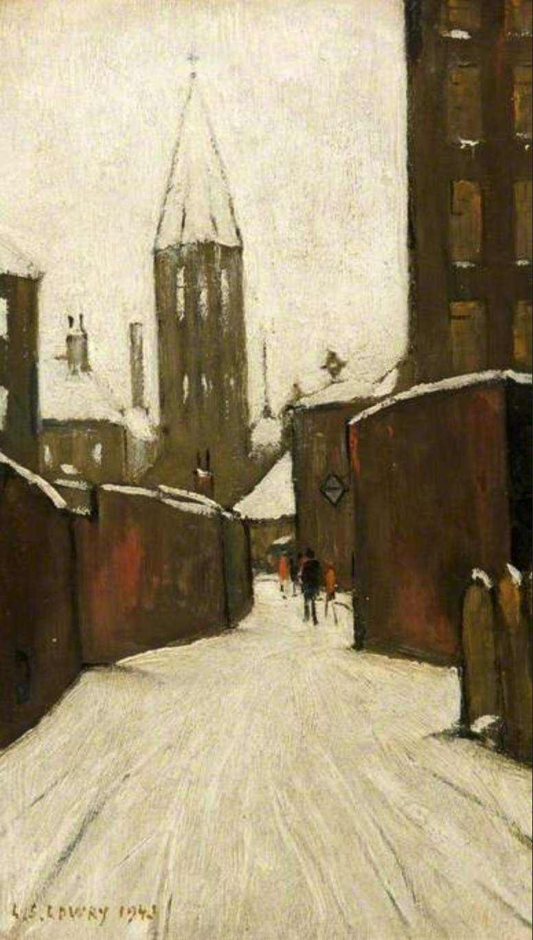 Winter in Pendlebury, Manchester (1943) by Laurence Stephen Lowry (1887 - 1976), English artist.