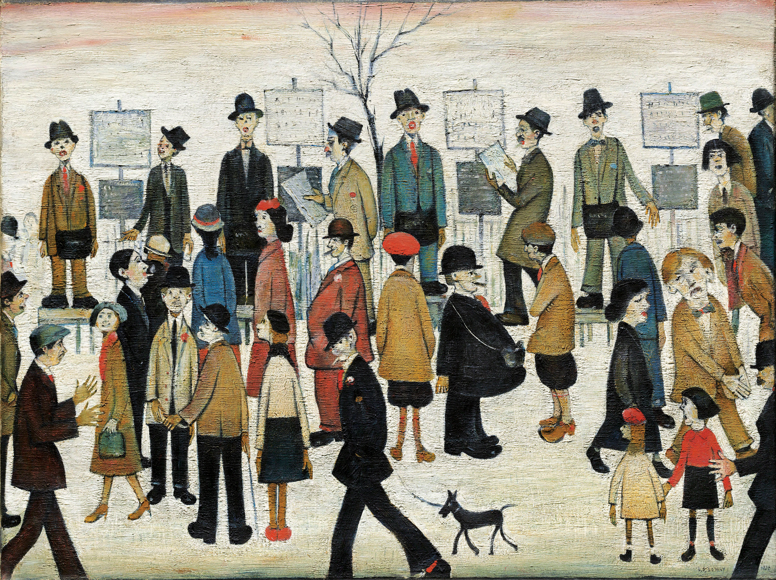 A Northern Race Meeting (1956) by Laurence Stephen Lowry (1887 - 1976), English artist.