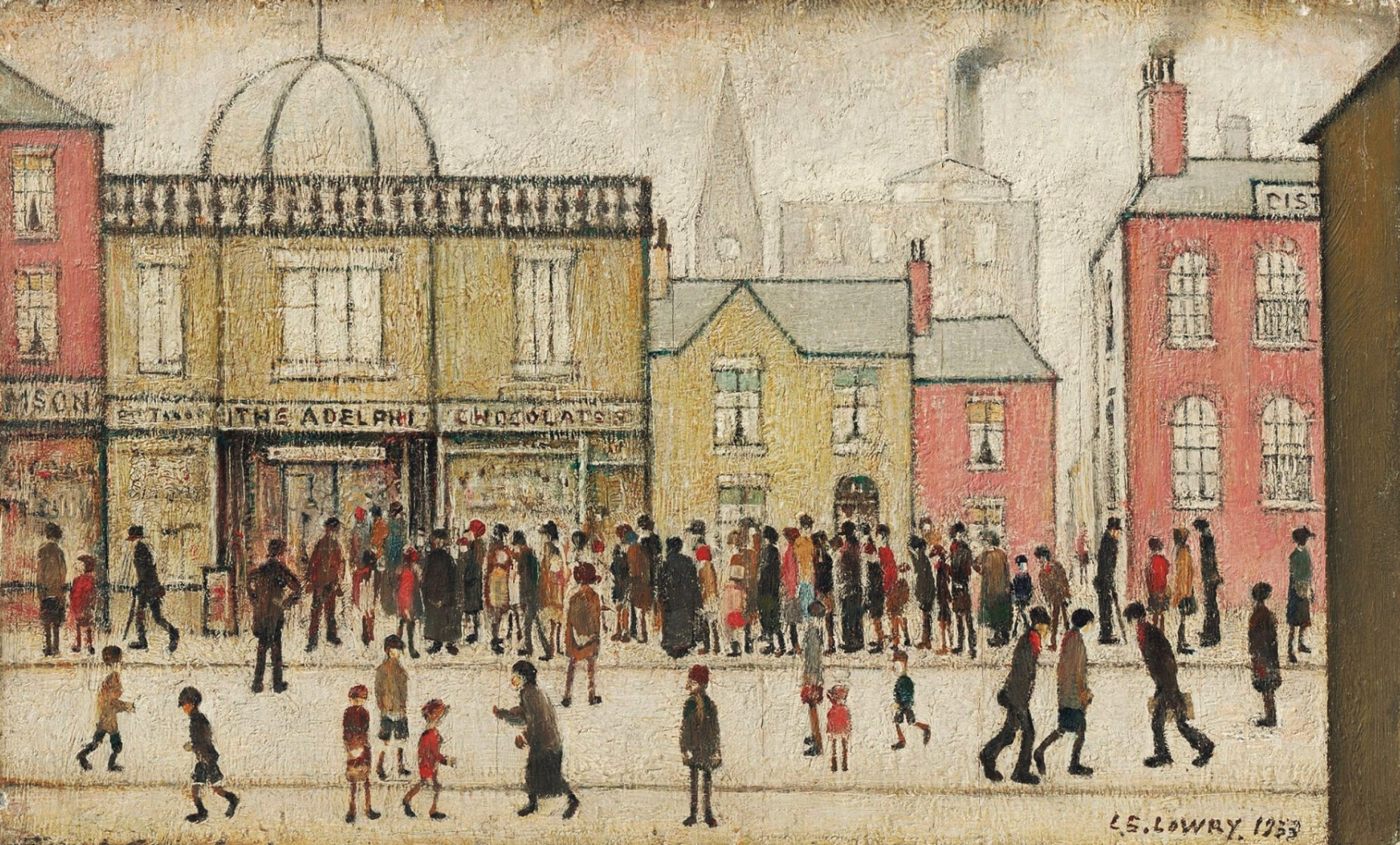 The Adelphi (Huddersfield, West Yorkshire) (1933) by Laurence Stephen Lowry (1887 - 1976), English artist.