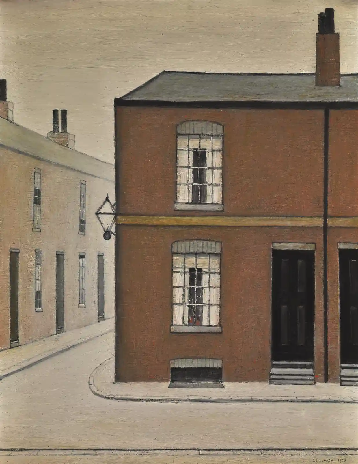 David Lloyd George's birthplace, Manchester (1958) by Laurence Stephen Lowry (1887 - 1976), English artist.