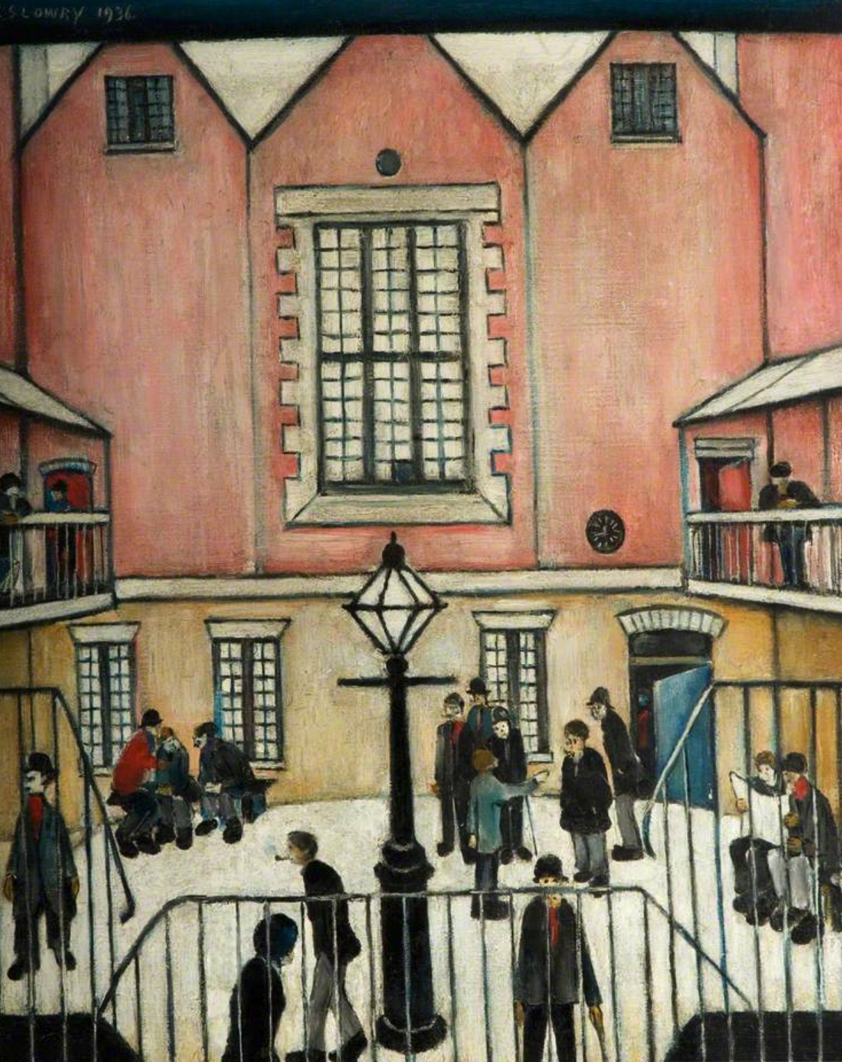 The Courtyard (1939) by Laurence Stephen Lowry (1887 - 1976), English artist.