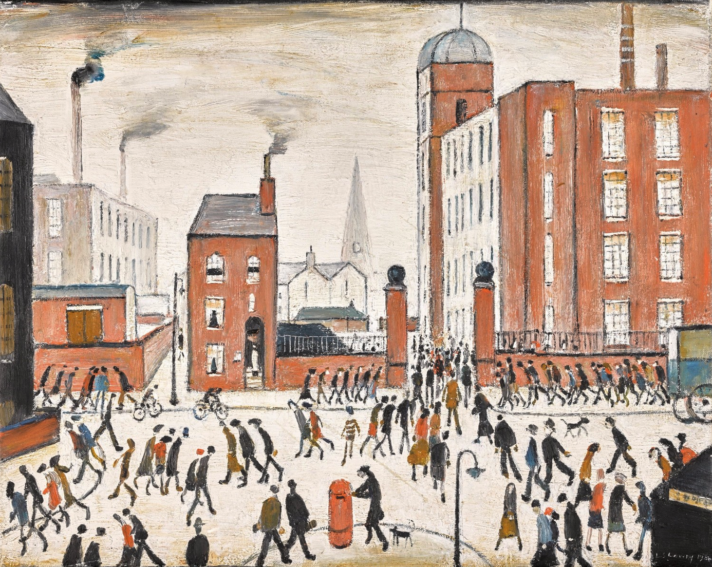 The Rush Hour (1964) by Laurence Stephen Lowry (1887 - 1976), English artist.