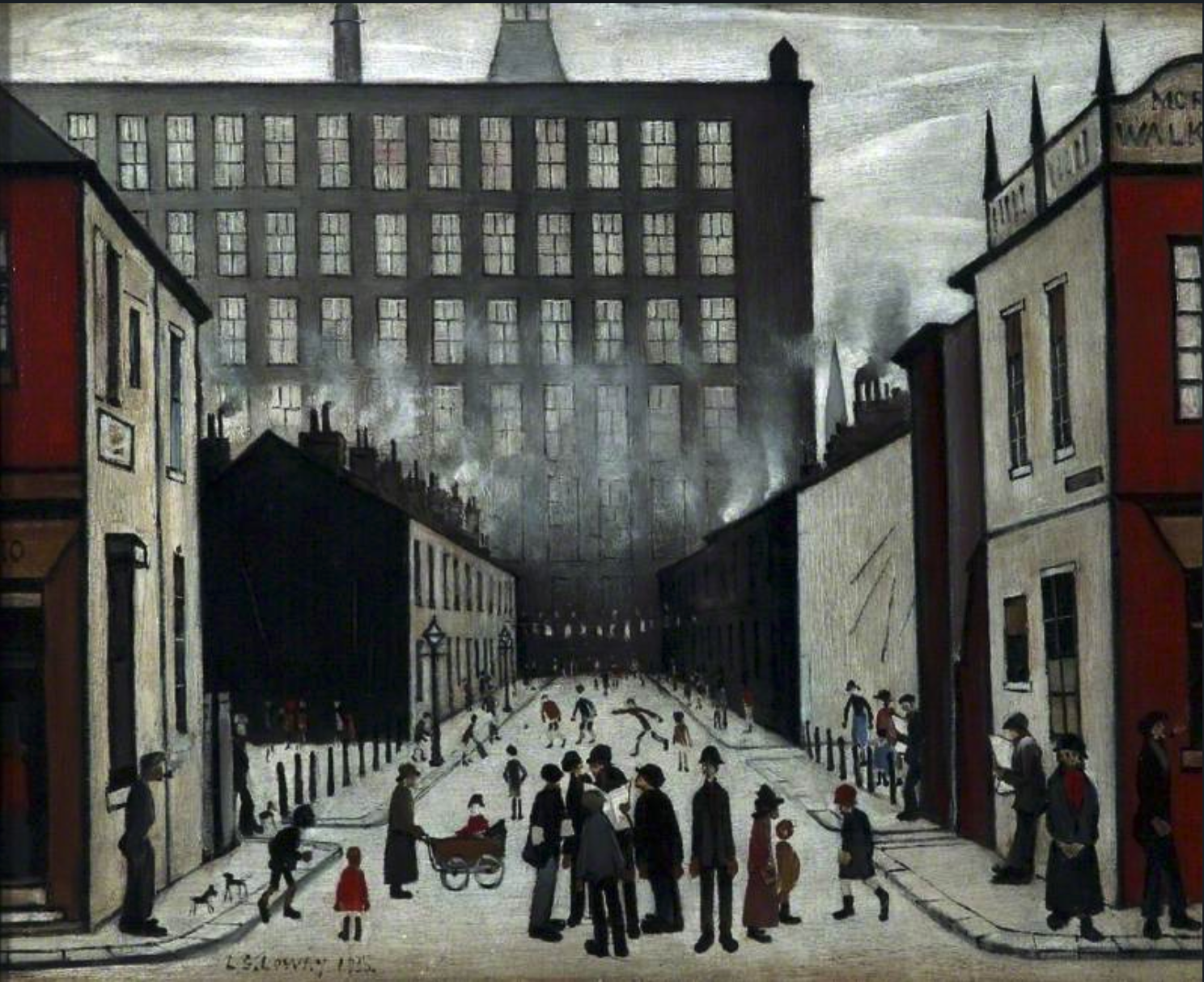 Street Scene (1935 ) by Laurence Stephen Lowry (1887 - 1976), English artist.