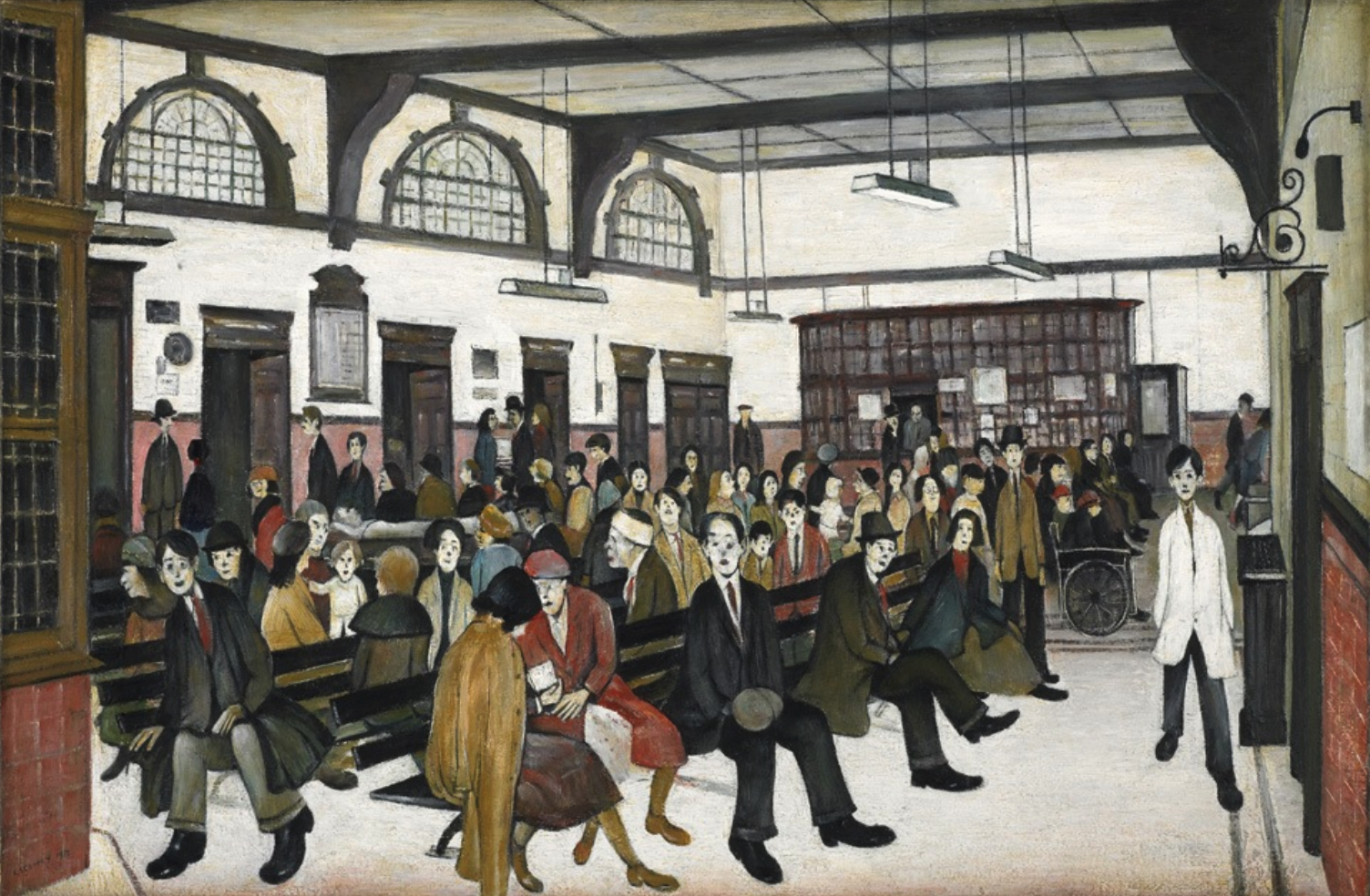 Ancoats Hospital Outpatients’ Hall (1952) by Laurence Stephen Lowry (1887 - 1976), English artist.