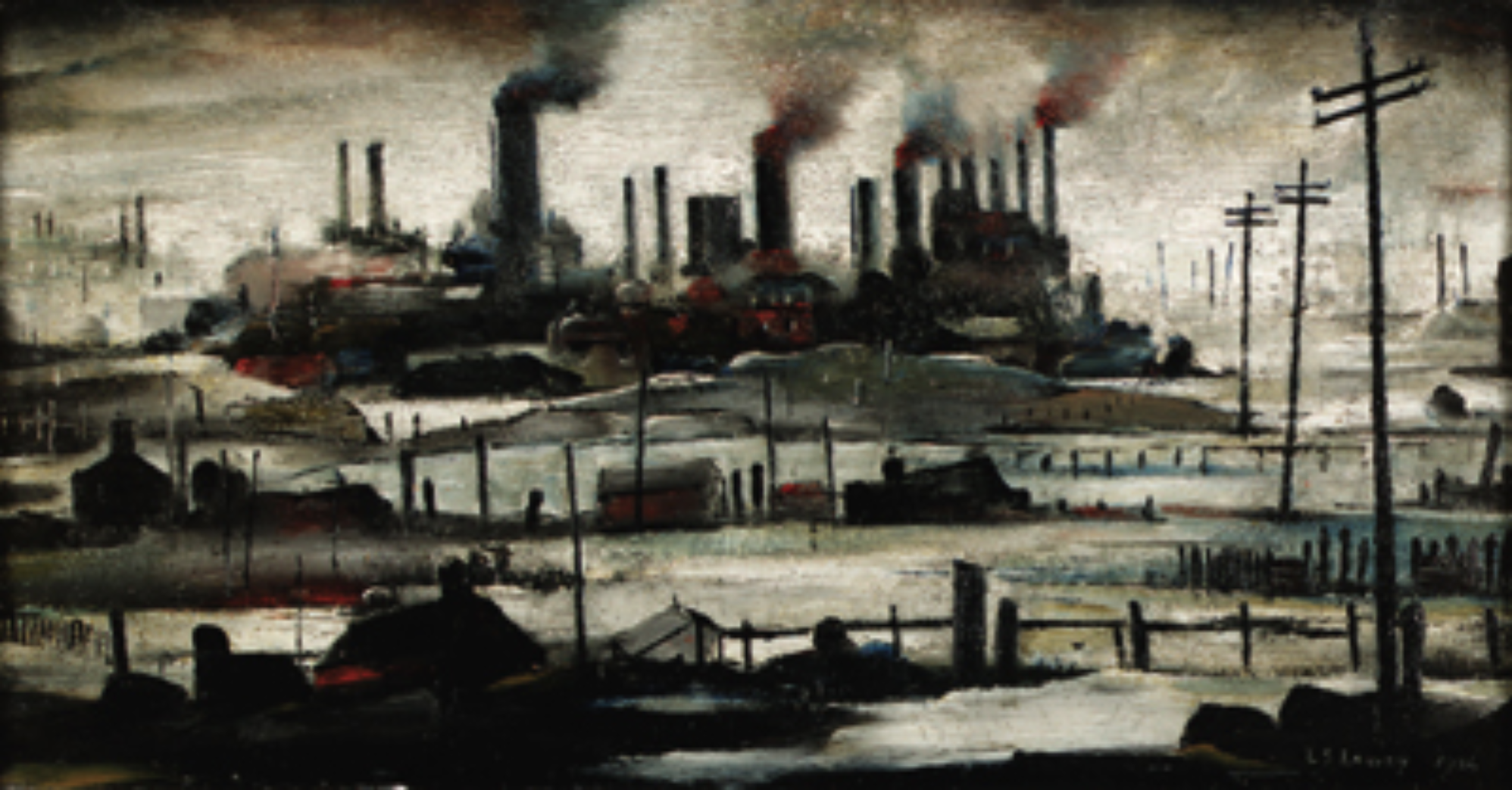 Industrial Landscape (1936) by Laurence Stephen Lowry (1887 - 1976), English artist.