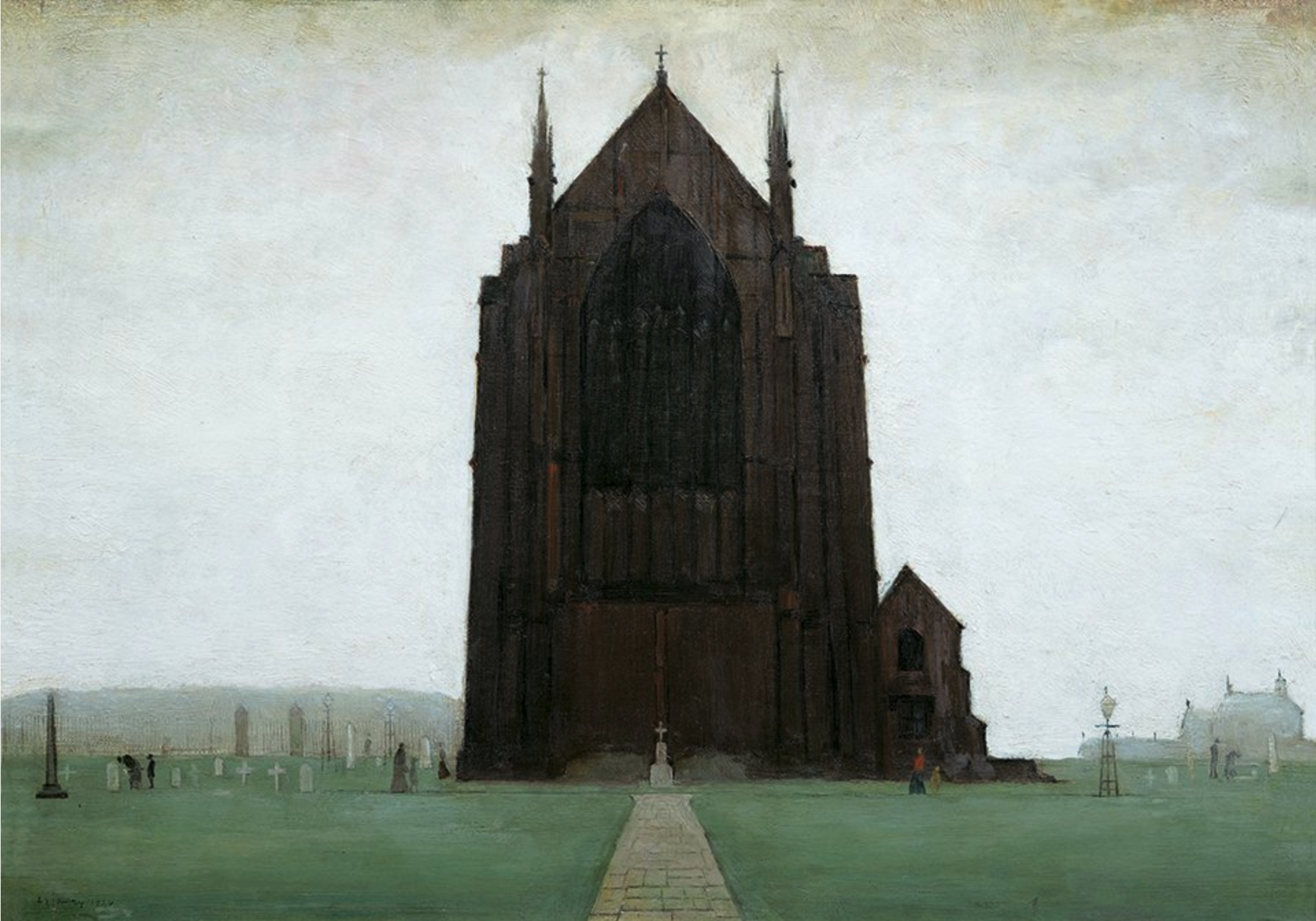 St Augustine's Church, Pendlebury (1924) by Laurence Stephen Lowry (1887 - 1976), English artist.
