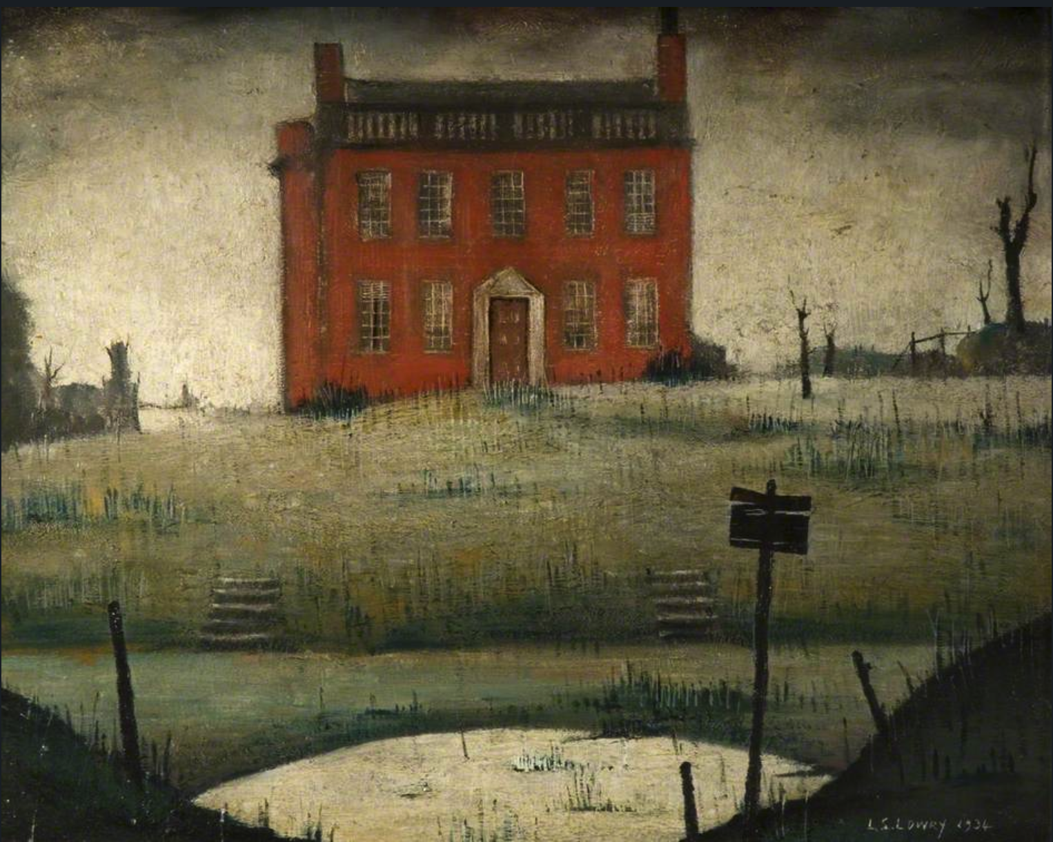 The Empty House (1934) by Laurence Stephen Lowry (1887 - 1976), English artist.