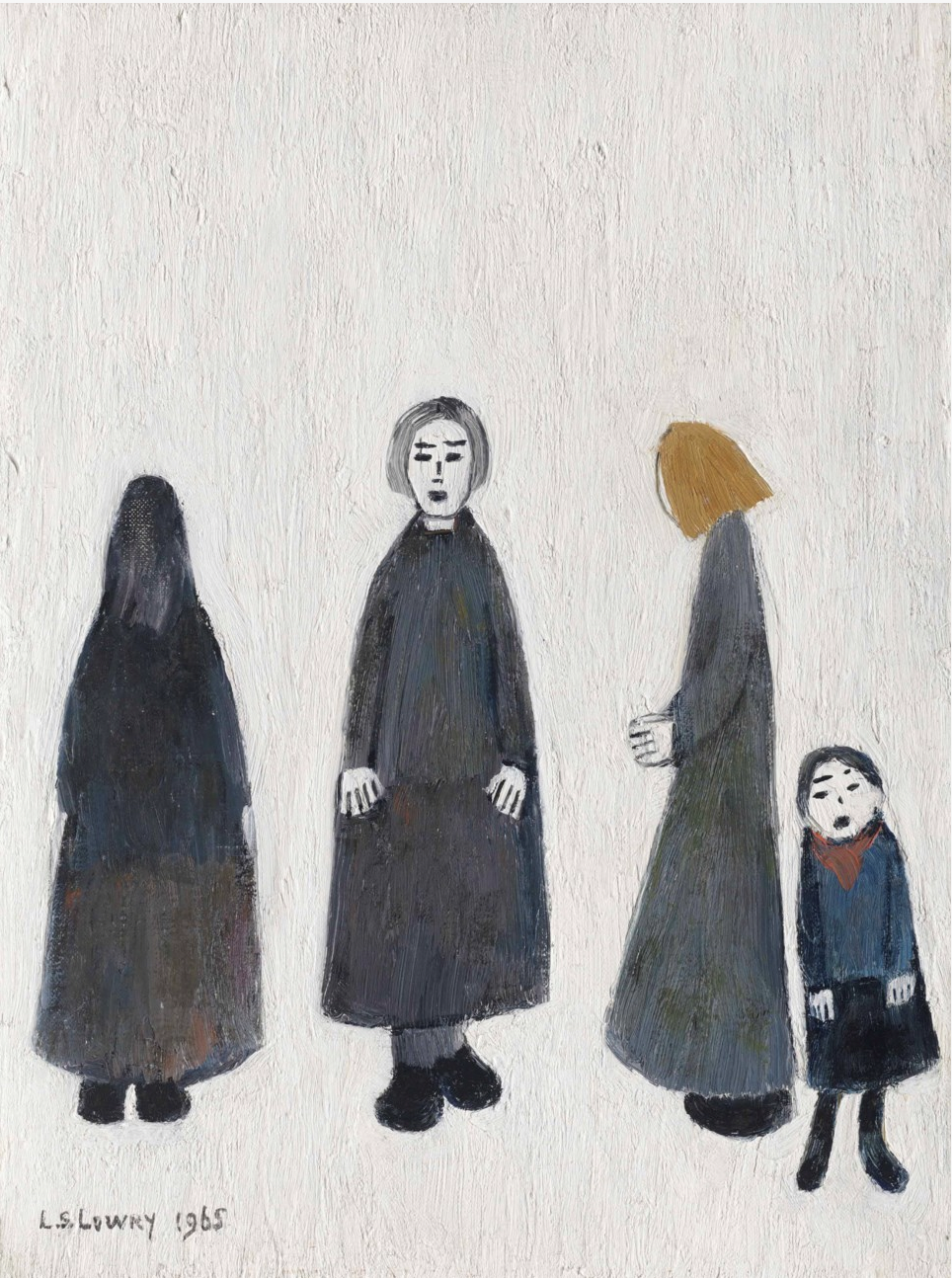 Group of People (1965) by Laurence Stephen Lowry (1887 - 1976), English artist.