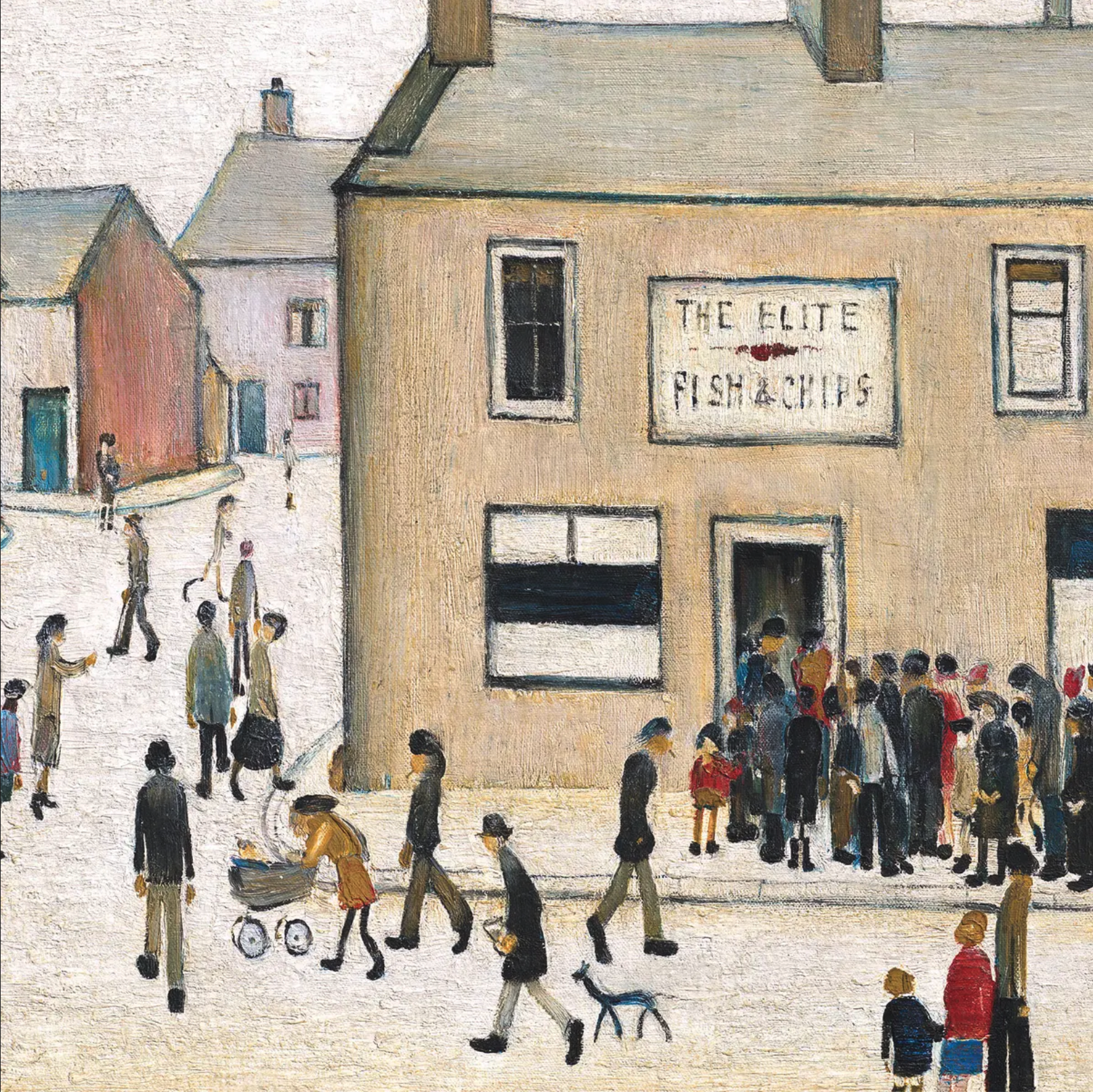The Elite Fish & Chip Shop (1949) by Laurence Stephen Lowry (1887 - 1976), English artist.